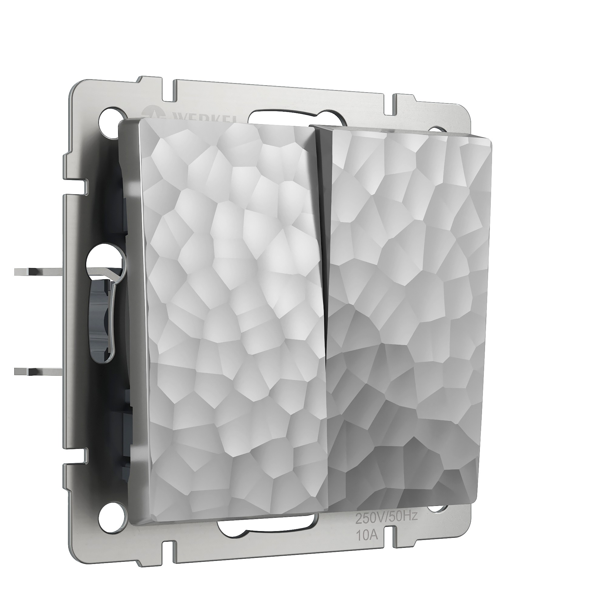 Выключатель Werkel Hammer W1220006/ Выключатель двухклавишный (серебряный)