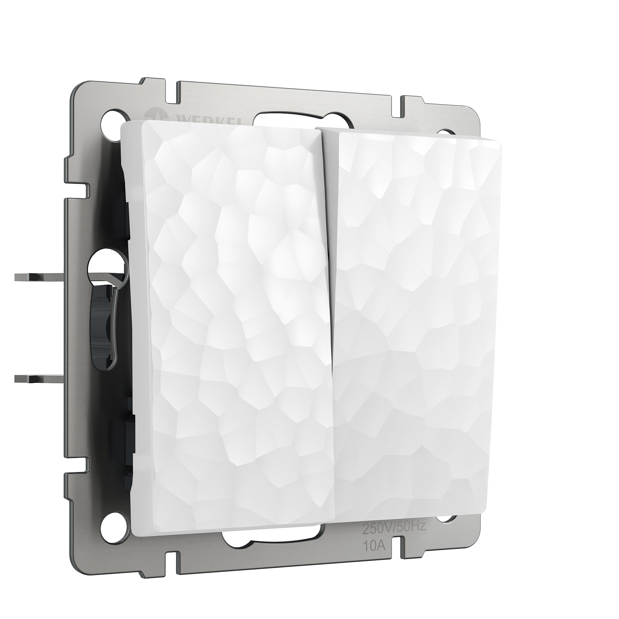 Выключатель Werkel Hammer W1222001/ Выключатель двухклавишный проходной (белый)