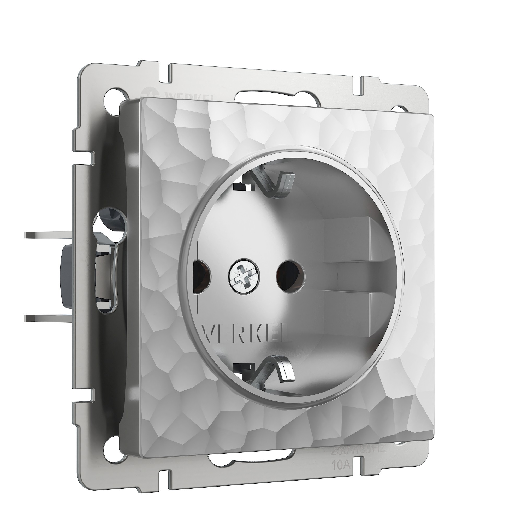 Розетка Werkel Hammer W1271106/ Розетка с заземлением и шторками (серебряный)