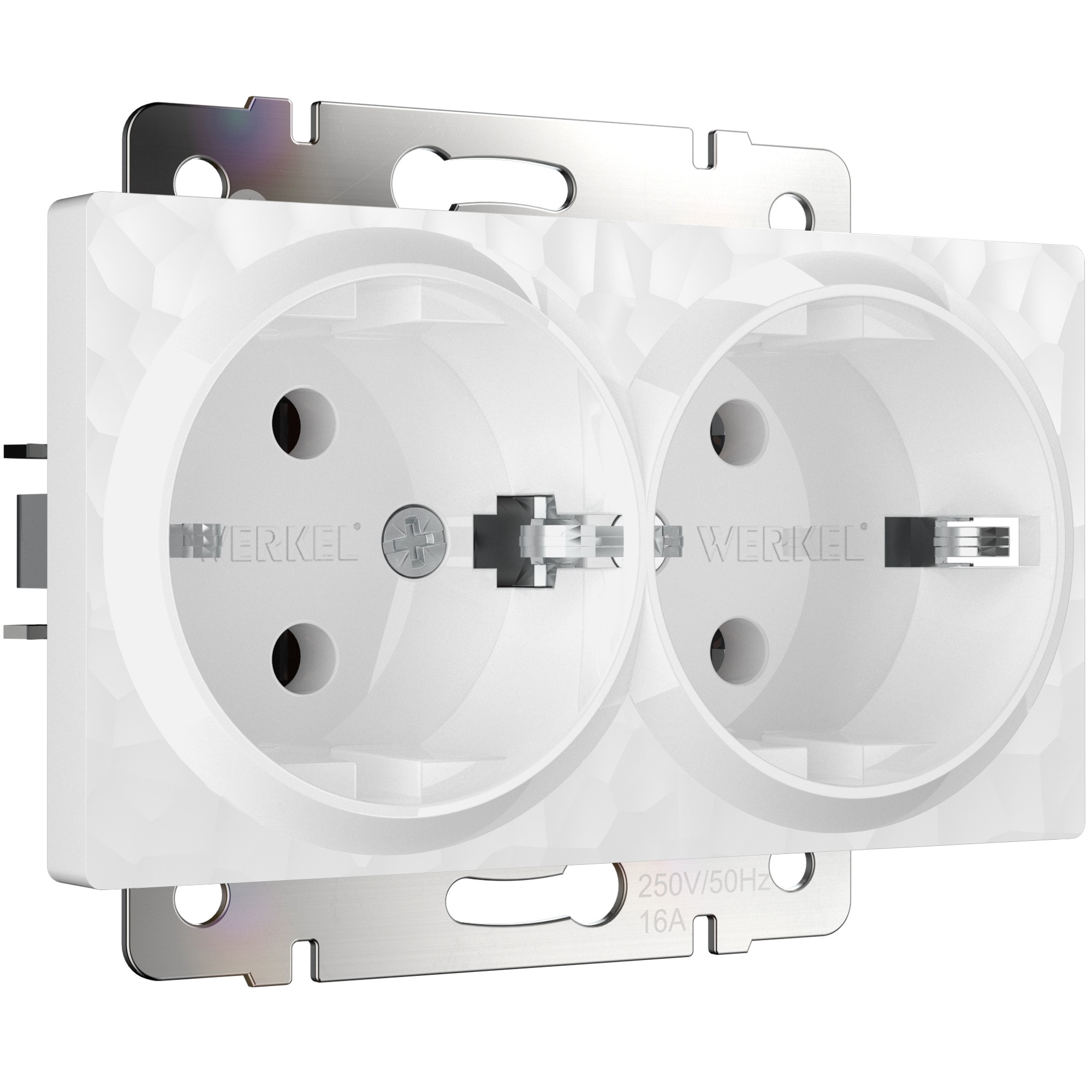 Розетка Werkel Hammer W1272001/ Розетка двойная с заземлением (белый)