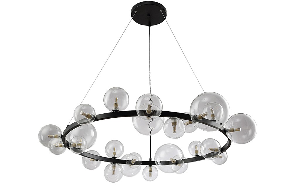 Подвесная люстра Crystal Lux Agata AGATA SP24 BLACK/TRANSPARENTE