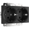 Розетка Werkel W1172008/ Розетка двойная с заземлением (черный матовый)