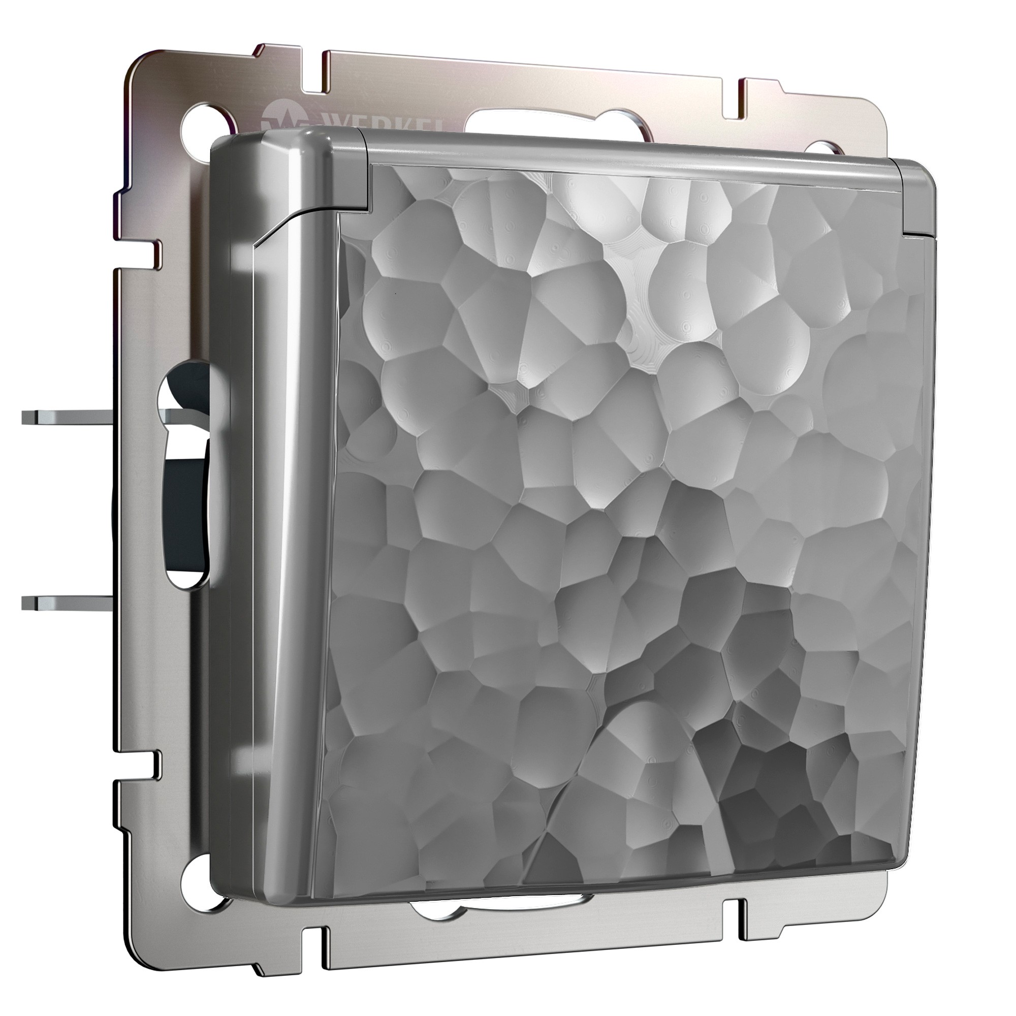 Розетка Werkel W1271206/ Розетка влагозащ. с зазем. с защит. крышкой и шторками (серебряный)