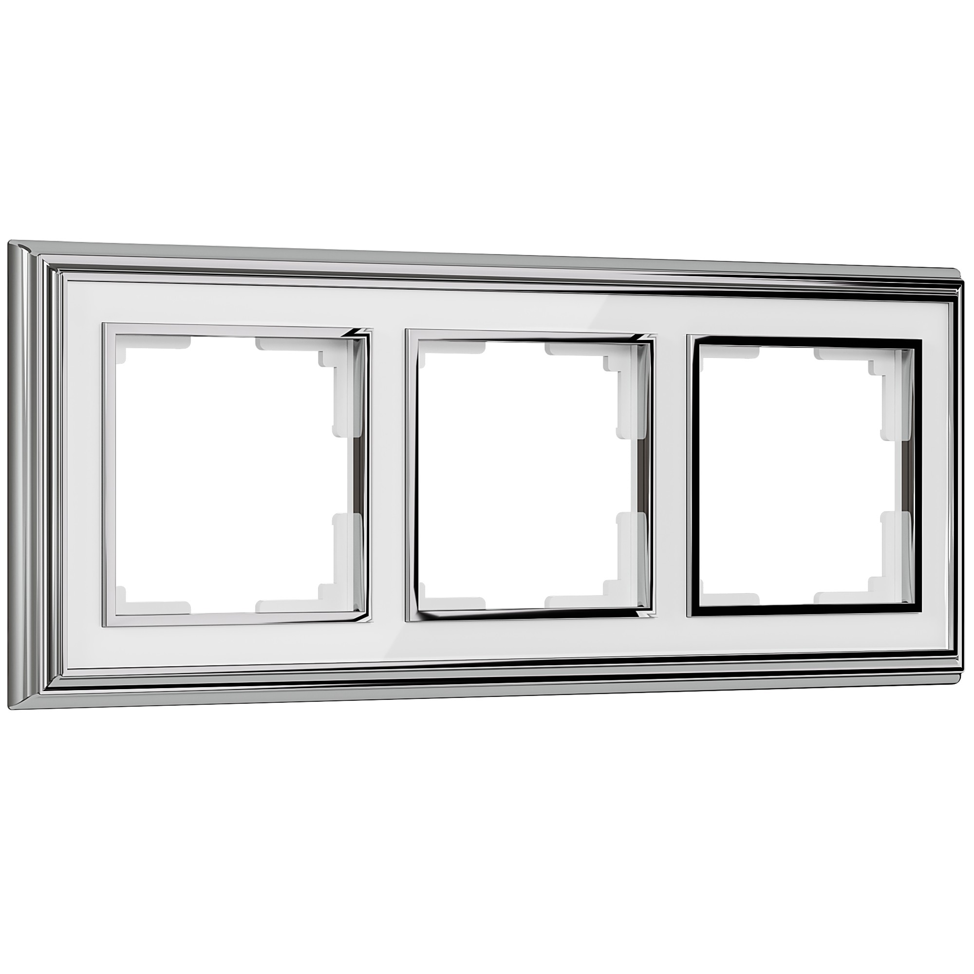 Рамка Werkel W0031331/ Рамка на 3 поста (хром/белый)