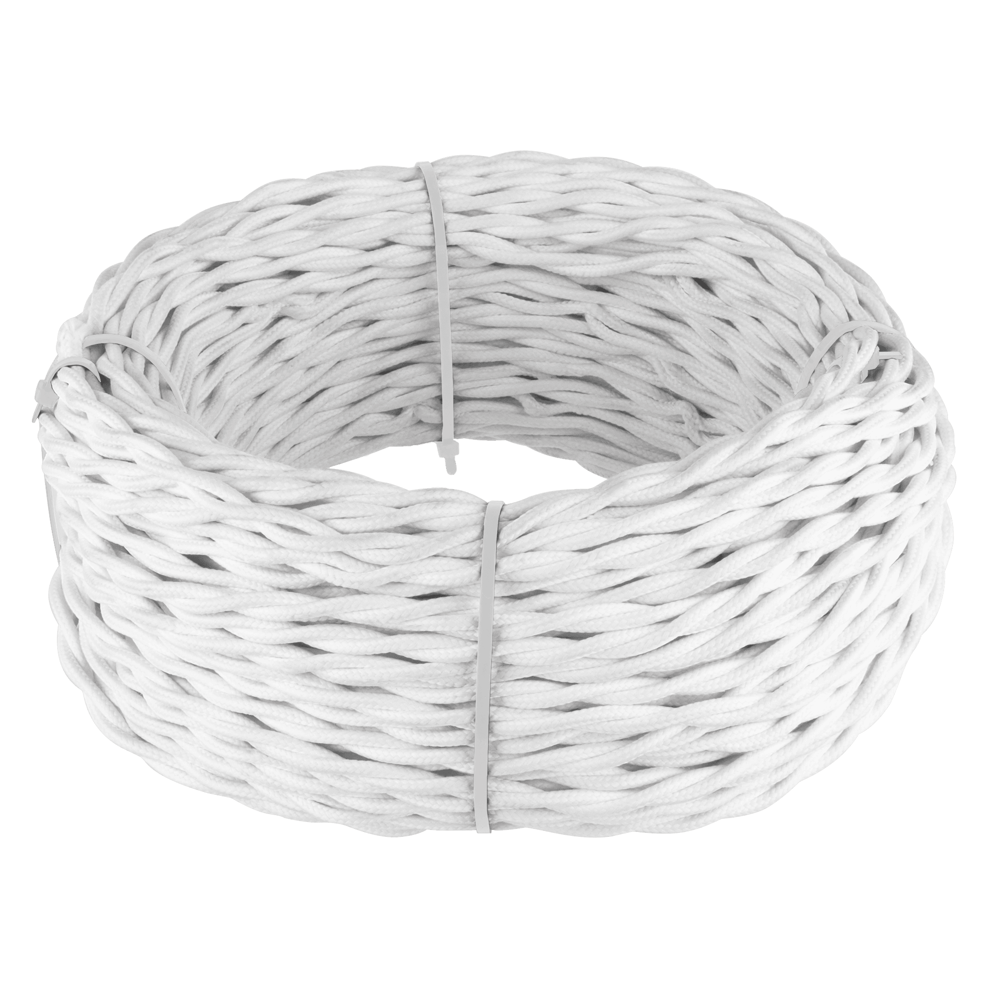 Ретро кабель Werkel W6453201/ Ретро кабель витой 3х1,5 (белый) 20 м