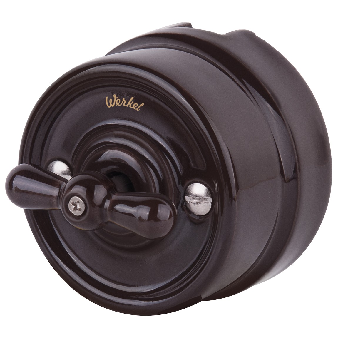 Выключатель Werkel W5612014/ Переключатель одноклавишный (коричневый) Ретро