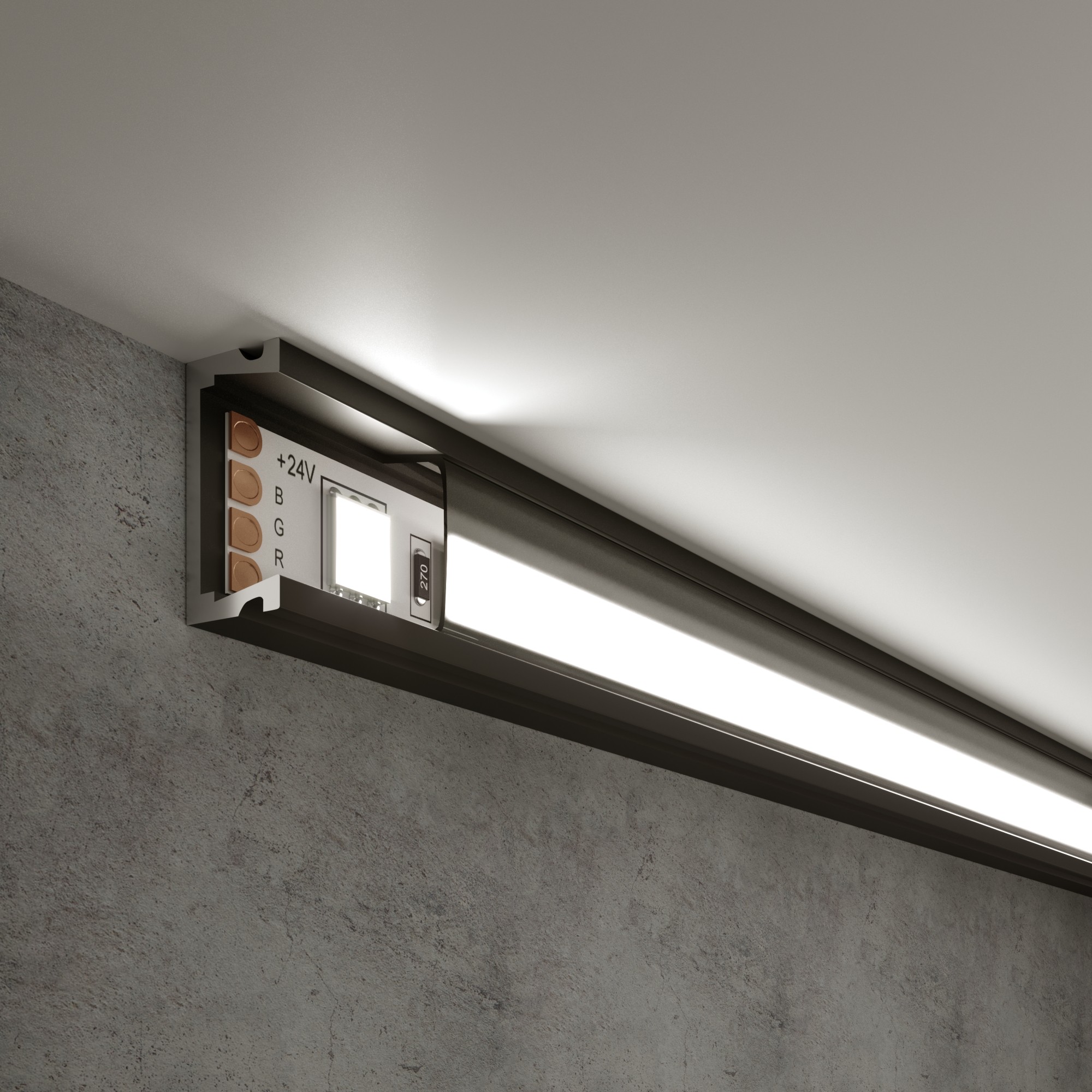 Профиль Elektrostandard LL-2-ALP006 LL-2-ALP006 Накладной алюминиевый профиль черный/черный для LED ленты (под ленту до 11mm)