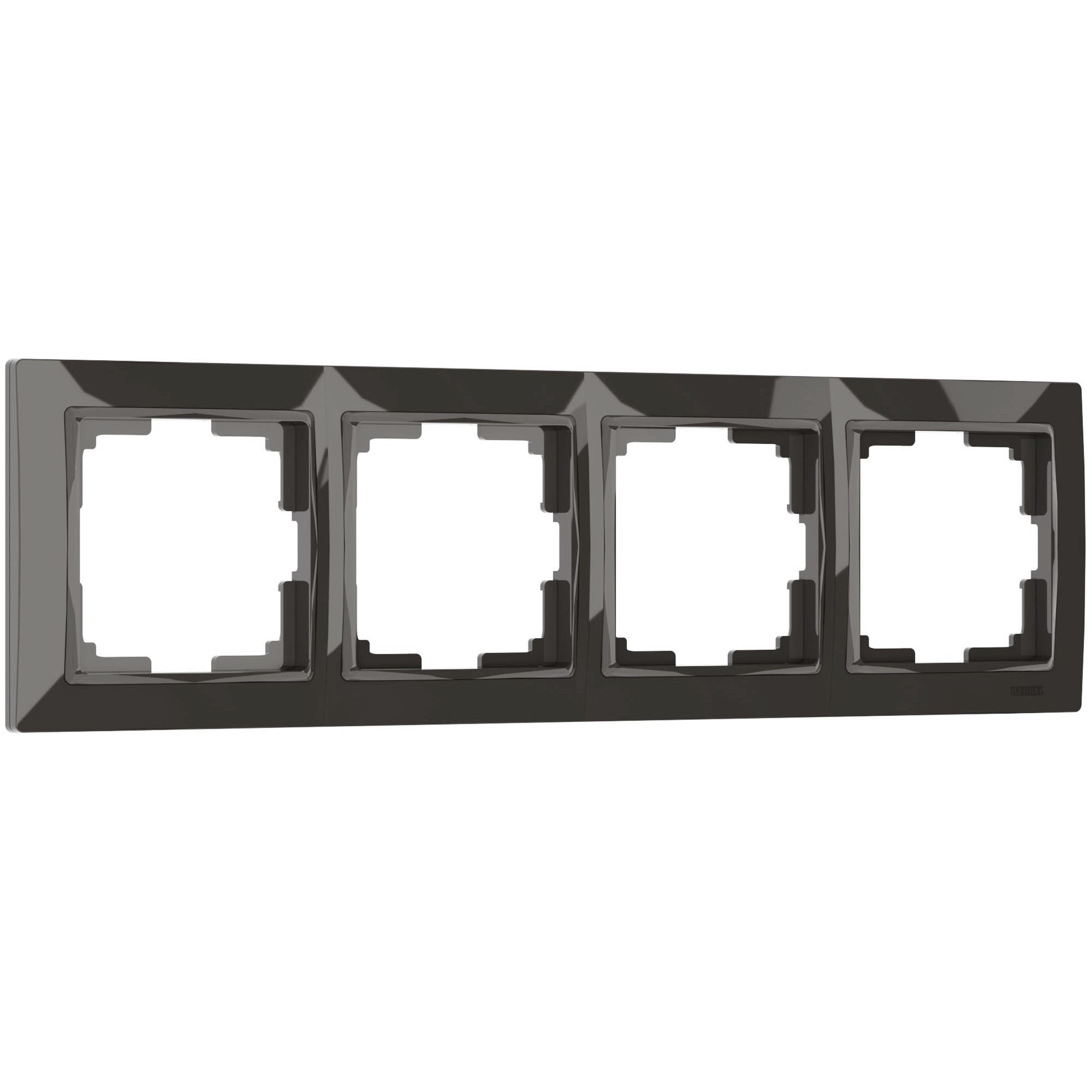 Рамка Werkel W0042007/ Рамка на 4 поста Snabb basic (серо-коричневый)