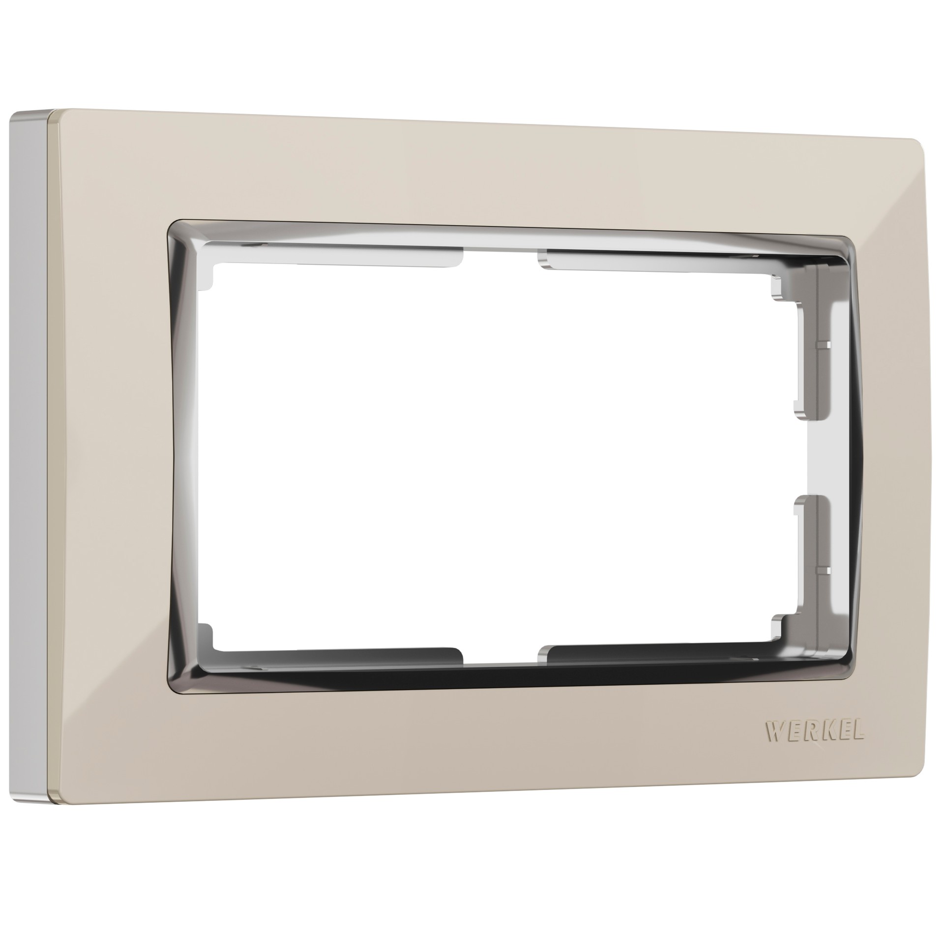 Рамка Werkel W0081903/ Рамка для двойной розетки Snabb (слоновая кость/хром)