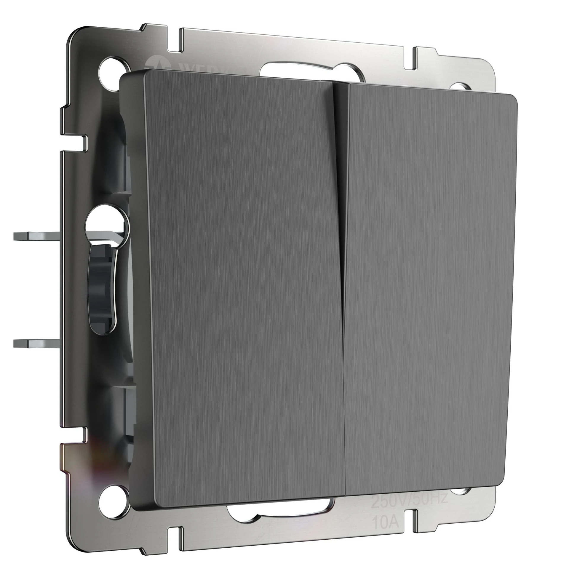 Выключатель Werkel W1120004/ Выключатель двухклавишный (графит рифленый)