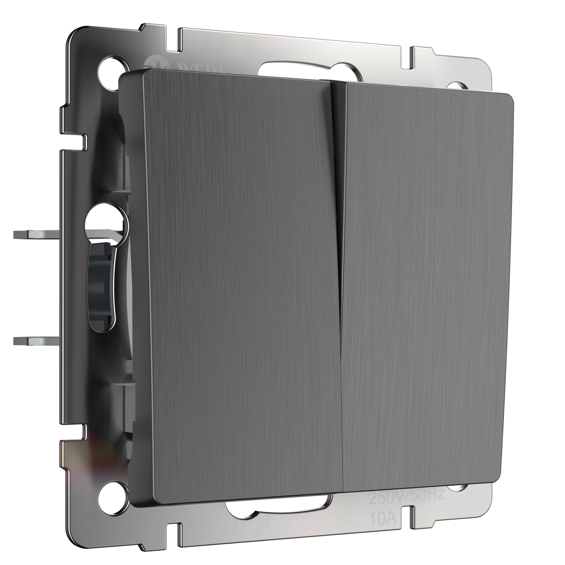 Выключатель Werkel W1120004/ Выключатель двухклавишный (графит рифленый)