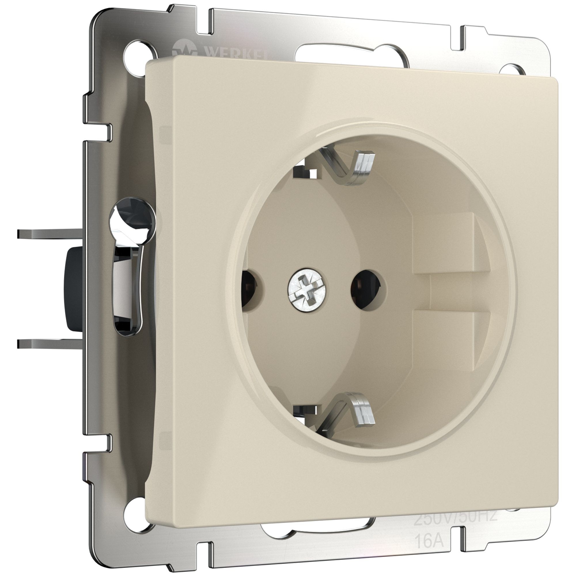 Розетка Werkel W1171303/ Розетка с заземлением, безвинтовой зажим (слоновая кость)