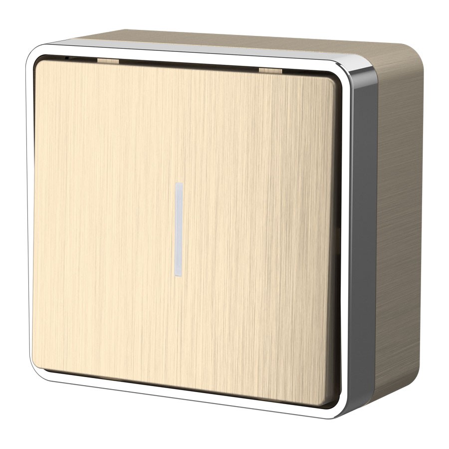 Выключатель Werkel W5010110/ Выключатель одноклавишный с подсветкой Gallant (шампань рифленый)