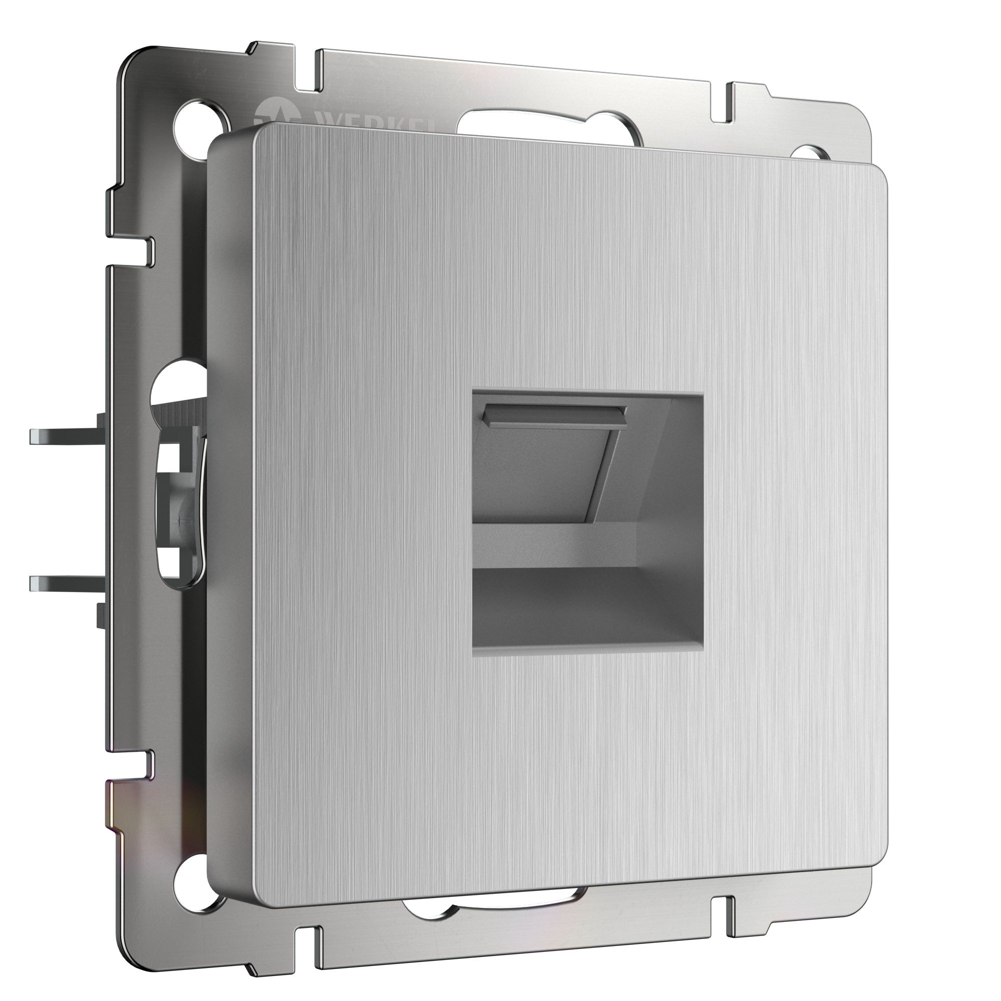 Розетка Werkel W1181009/ Розетка Ethernet RJ-45 (cеребряный рифленый)