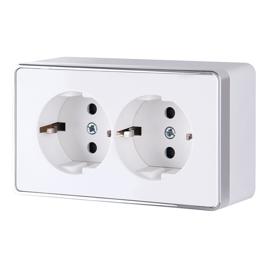 Розетка Werkel Накладные механизмы Gallant белые W5072101/ Розетка двойная с заземлением Gallant (белый)