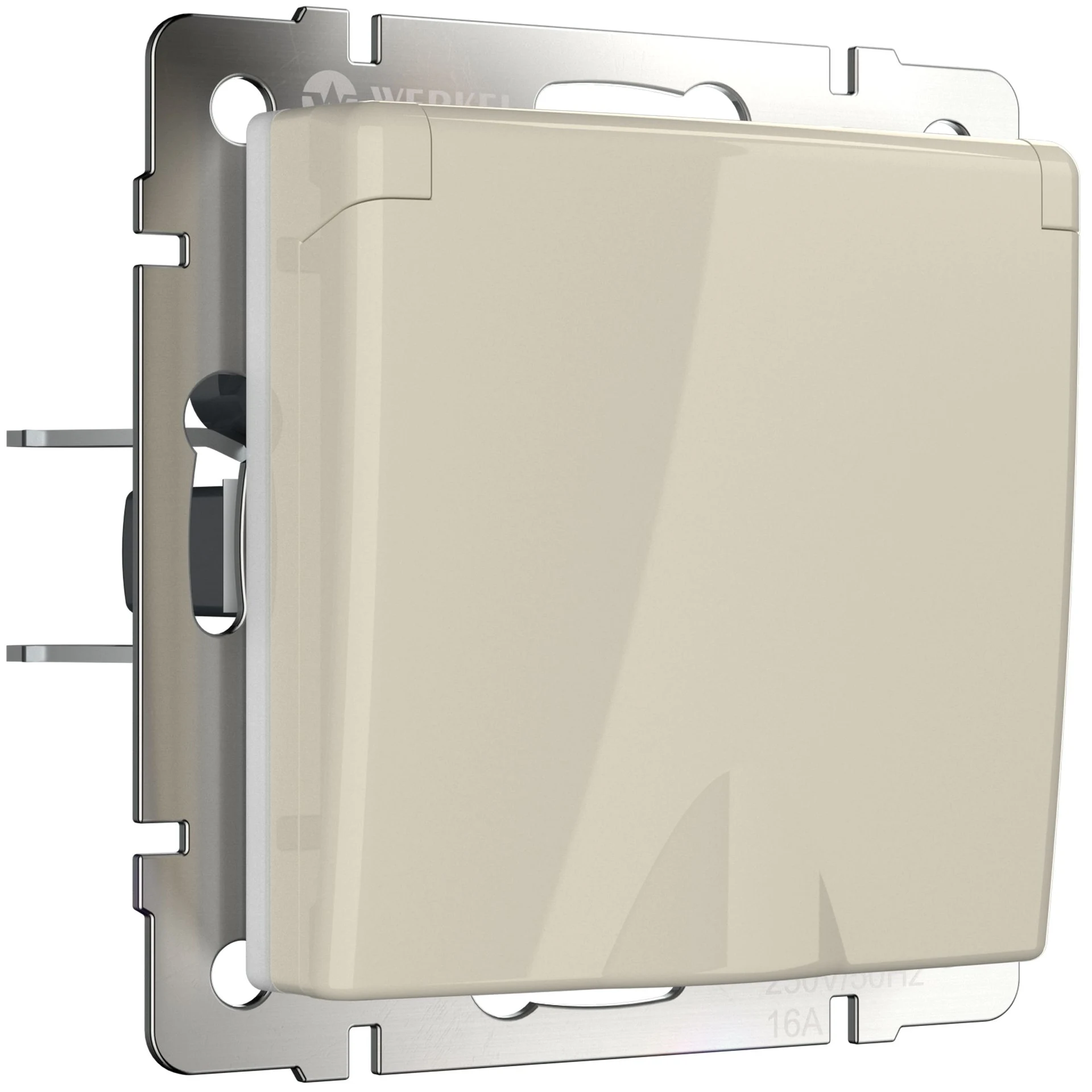 Розетка Werkel W1171203/ Розетка влагозащ. с зазем. с защит. крышкой и шторками (слоновая кость)