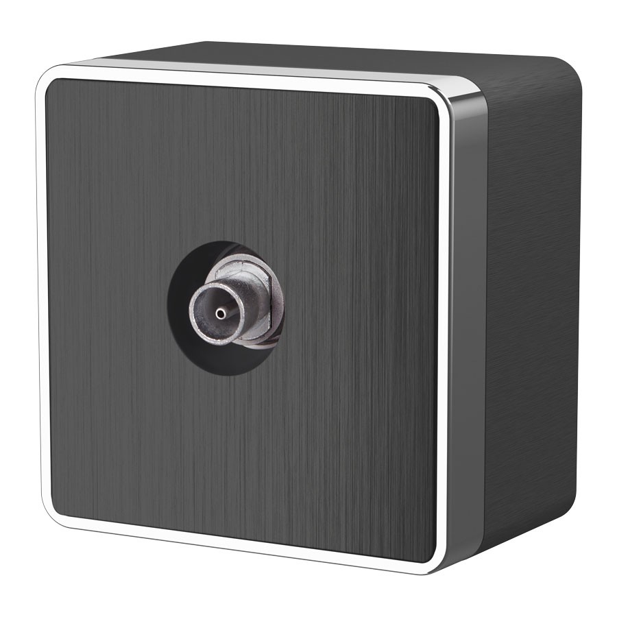 Розетка Werkel W5083004/ ТВ-розетка оконечная Gallant (графит рифленый)