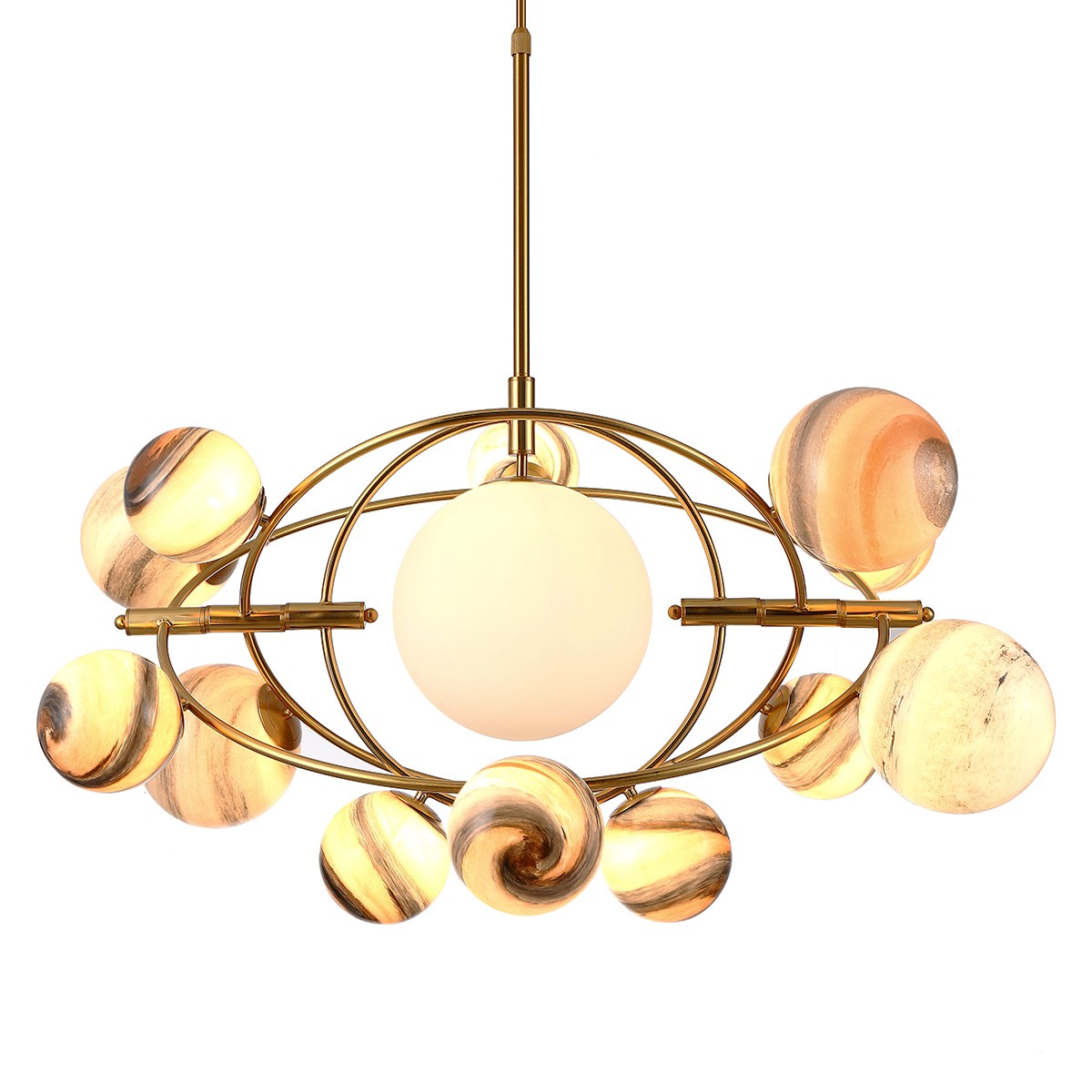 Люстра на штанге Delight Collection Planet KG1122P-13B brass