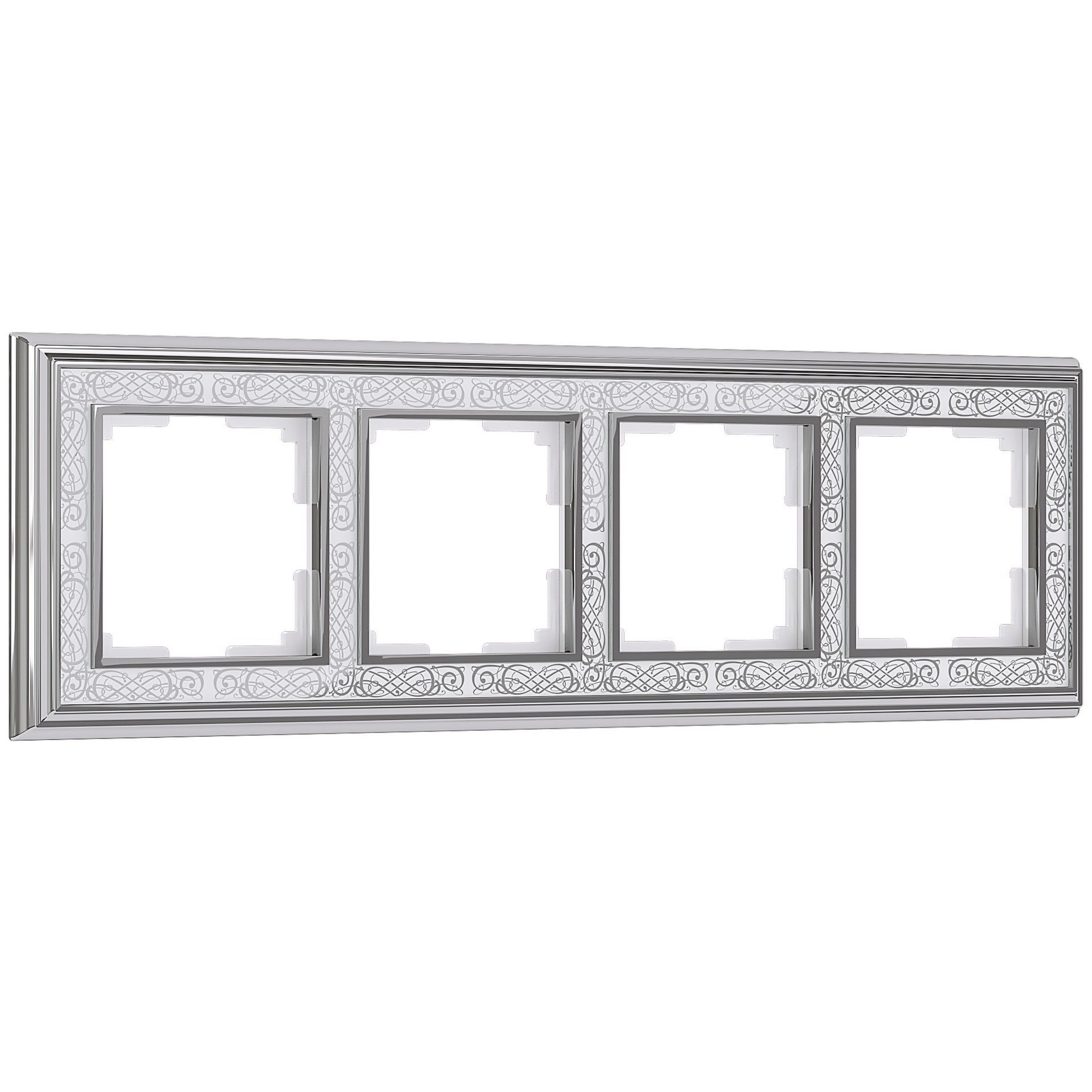 Рамка Werkel W0041431/ Рамка на 4 поста Palacio Gracia (хром/белый)