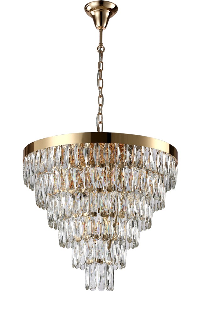 Подвесная люстра Crystal Lux Abigail ABIGAIL SP-PL15 D620 GOLD/TRANSPARENT