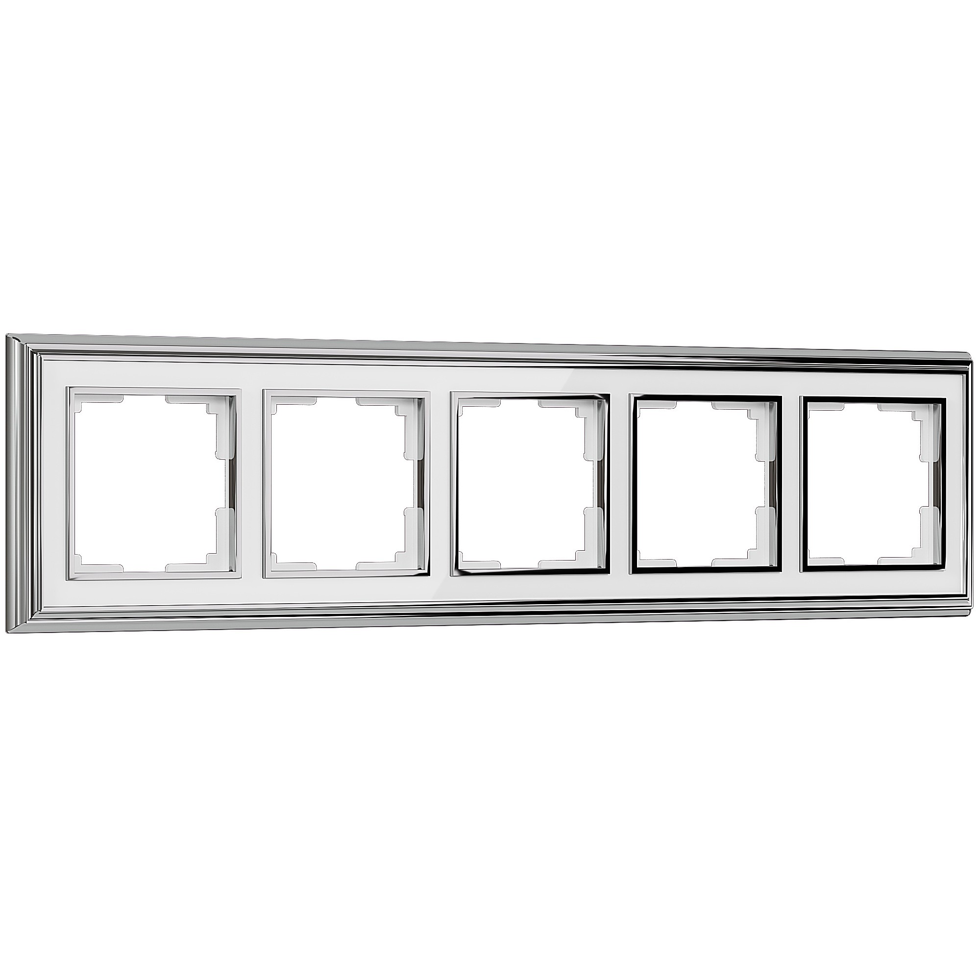 Рамка Werkel W0051331/ Рамка на 5 постов Palacio (хром/белый)