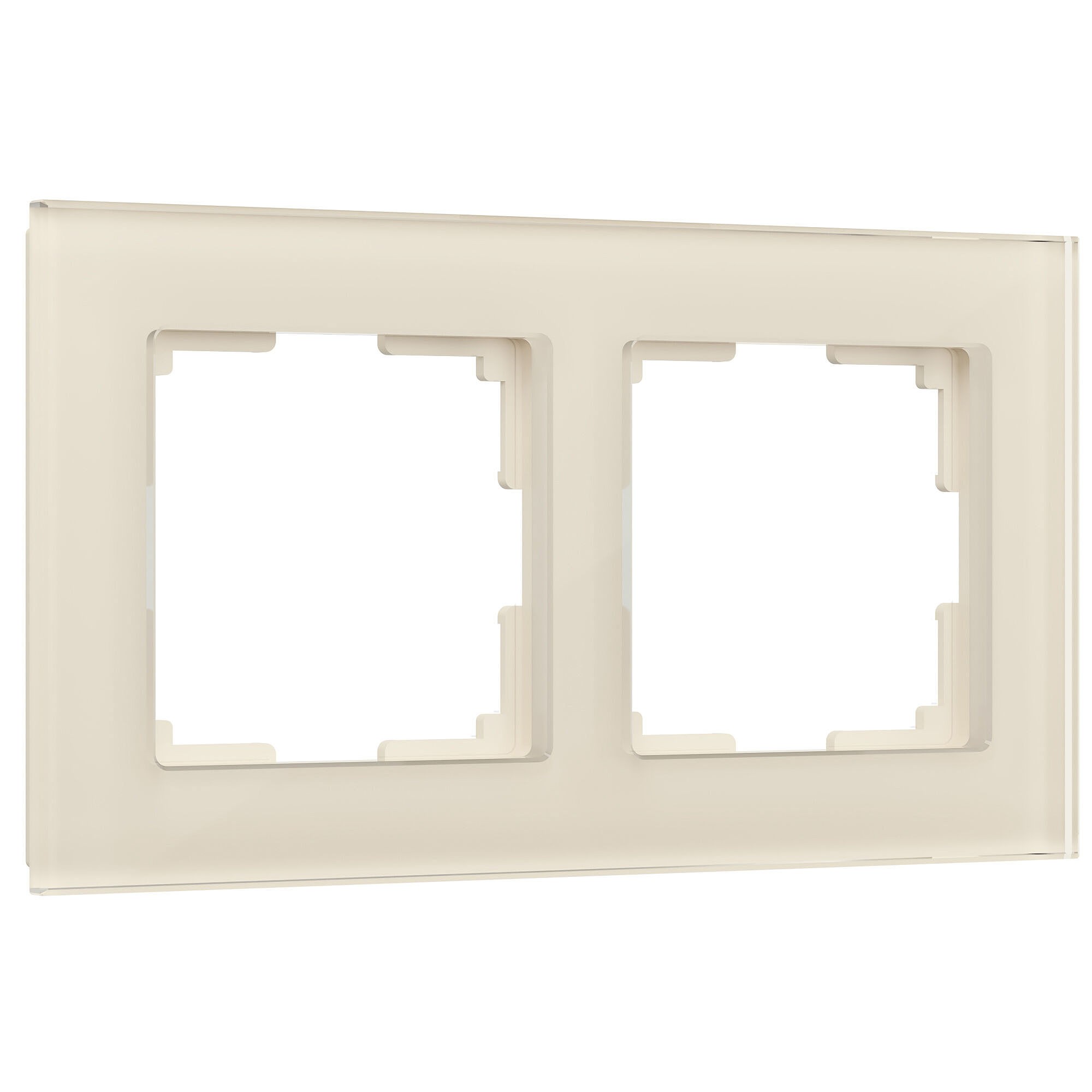 Рамка Werkel W0021141/ Рамка на 2 поста Favorit (молочный, стекло)