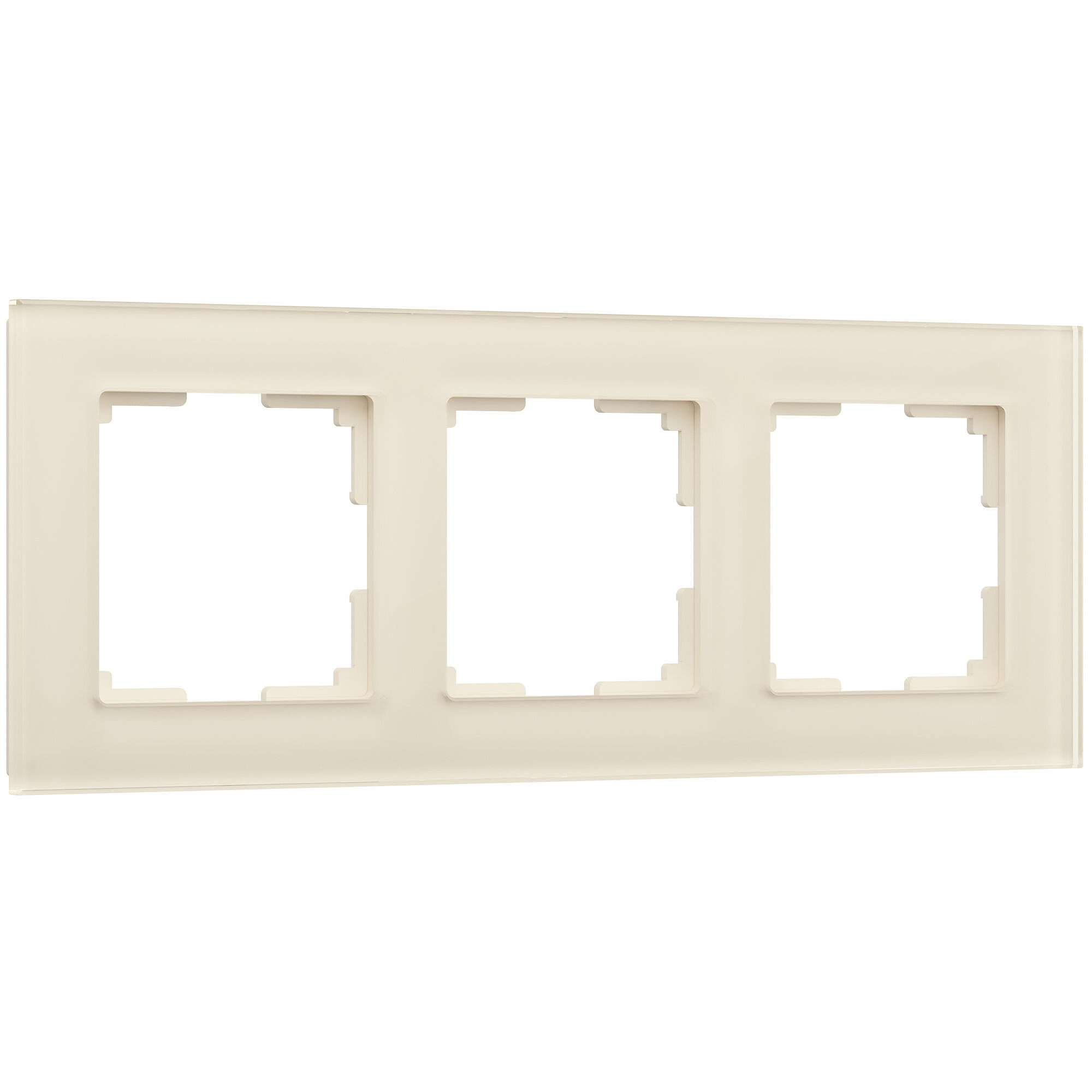Рамка Werkel W0031141/ Рамка на 3 поста Favorit (молочный, стекло)