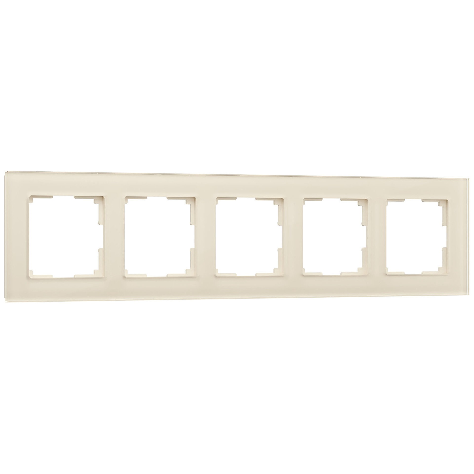 Рамка Werkel W0051141/ Рамка на 5 постов Favorit (молочный, стекло)