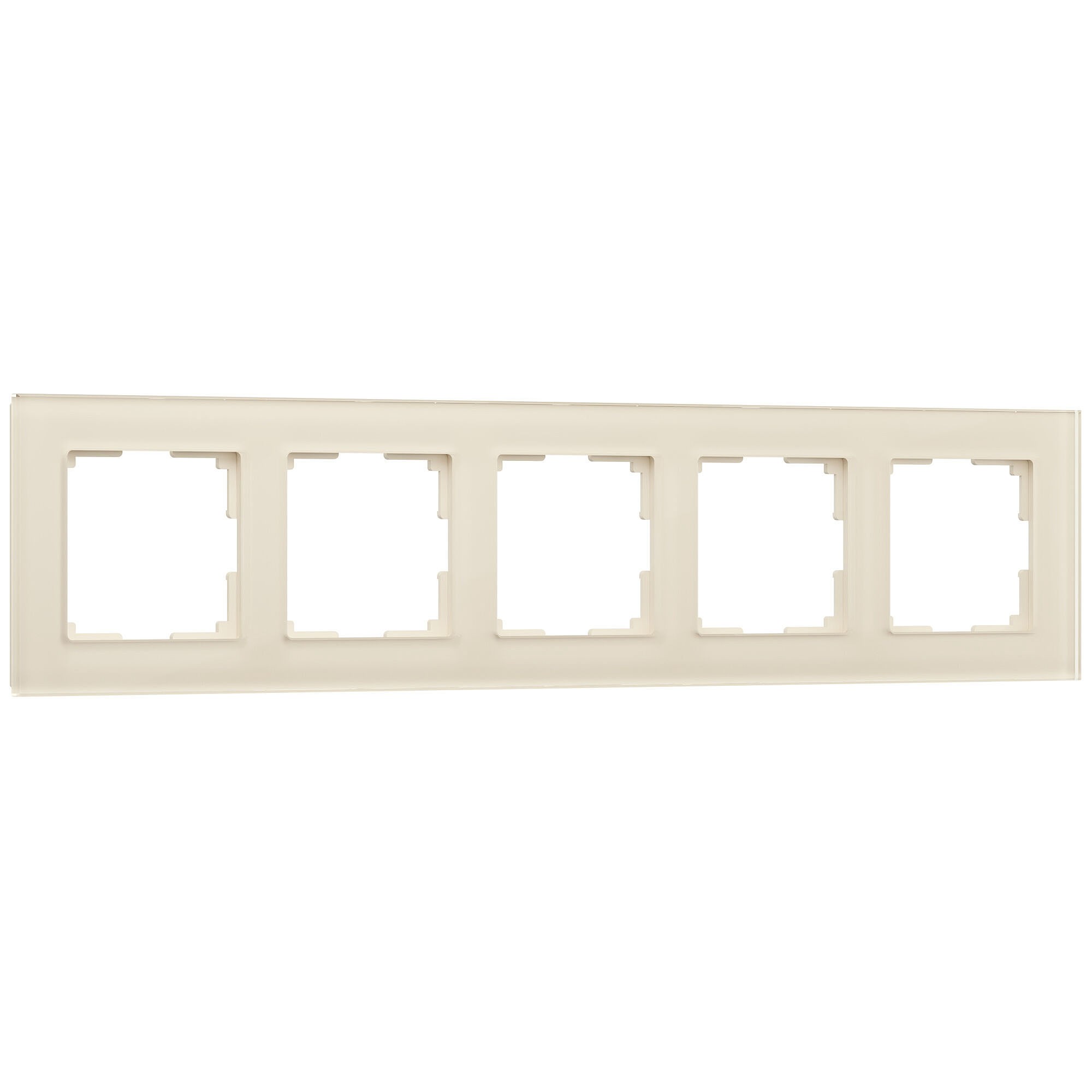 Рамка Werkel W0051141/ Рамка на 5 постов Favorit (молочный, стекло)