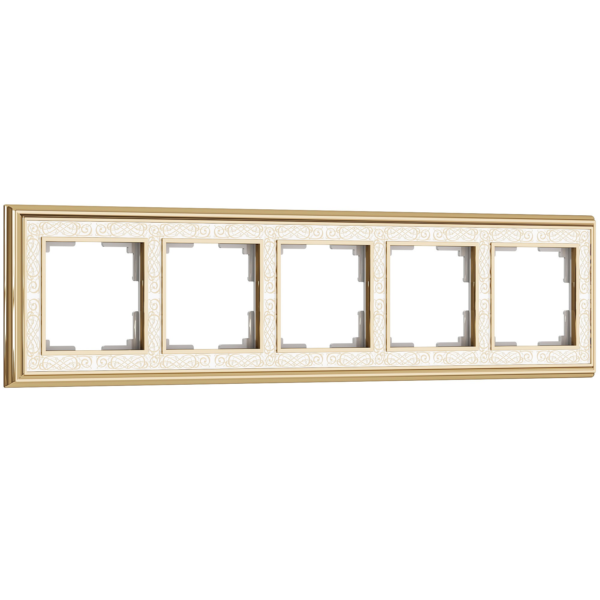 Рамка Werkel W0051429/ Рамка на 5 постов Palacio Gracia (золото/белый)
