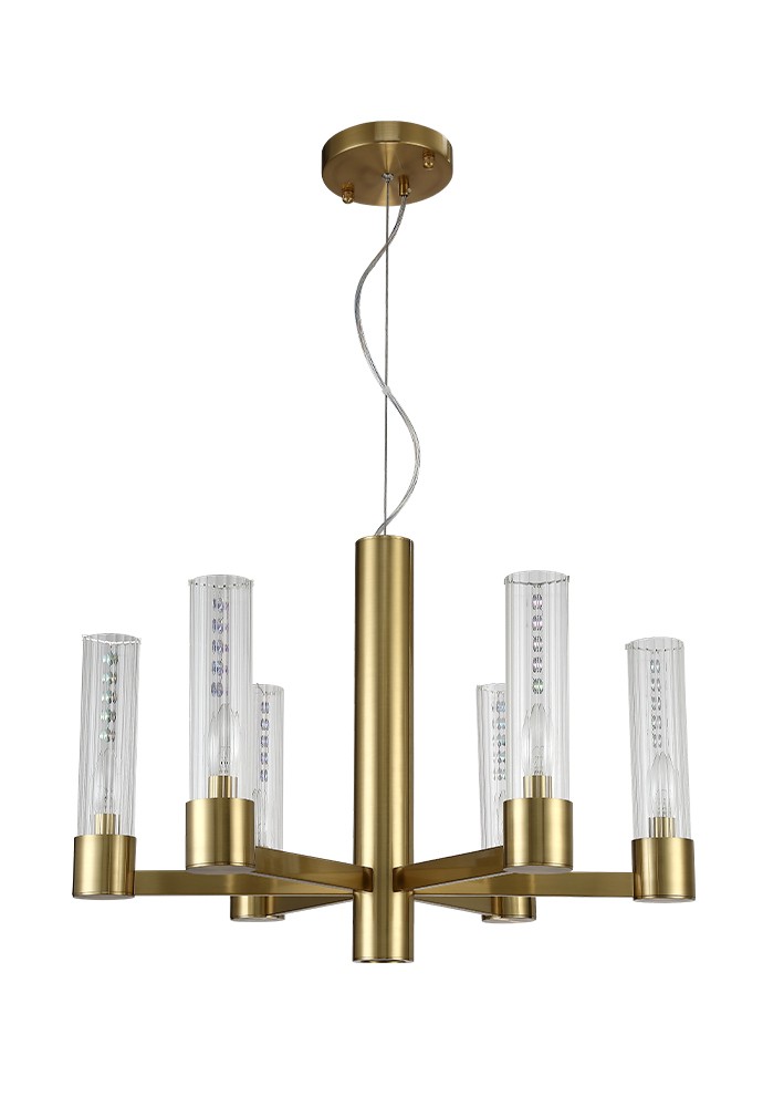 Подвесная люстра Crystal Lux Otono OTONO SP6+1 BRASS/TRANSPARENTE