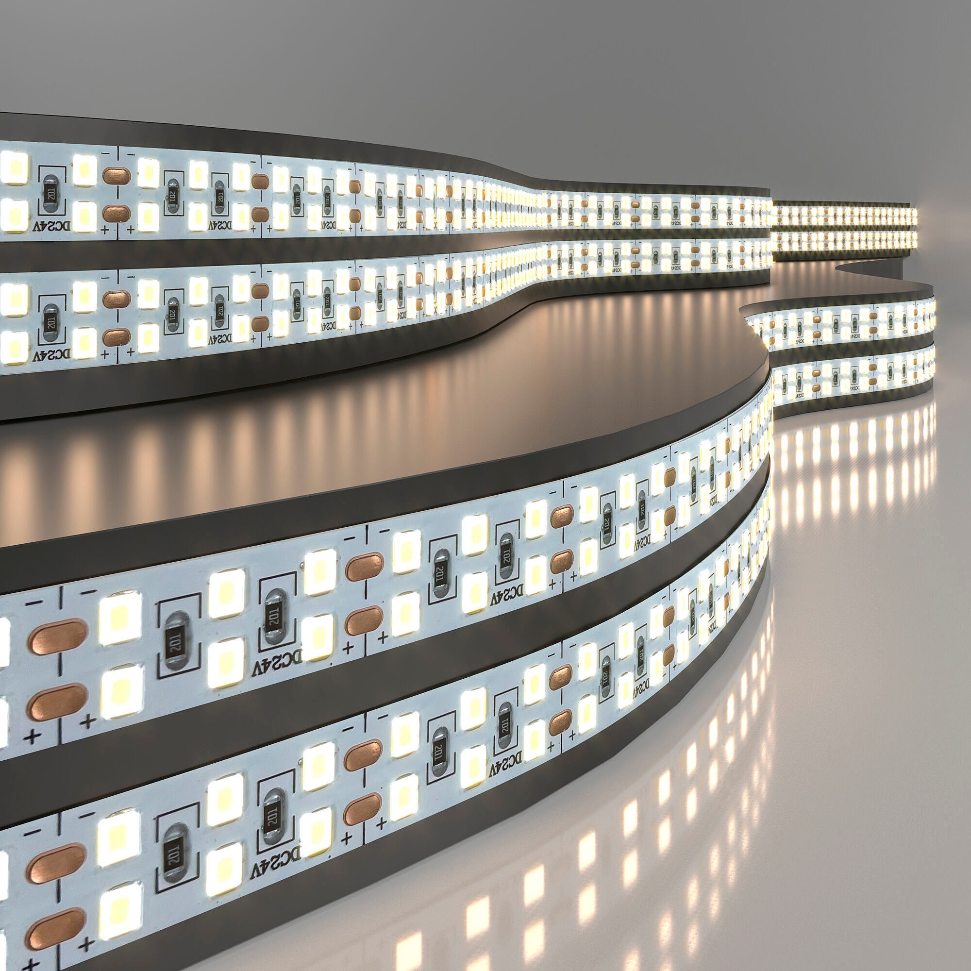 LED лента Elektrostandard 2835 24V 240Led 18W Лента светодиодная 240LED 18W IP20 двухрядная 4200К дневной белый (2835 24V 240Led 18W IP20) a061090