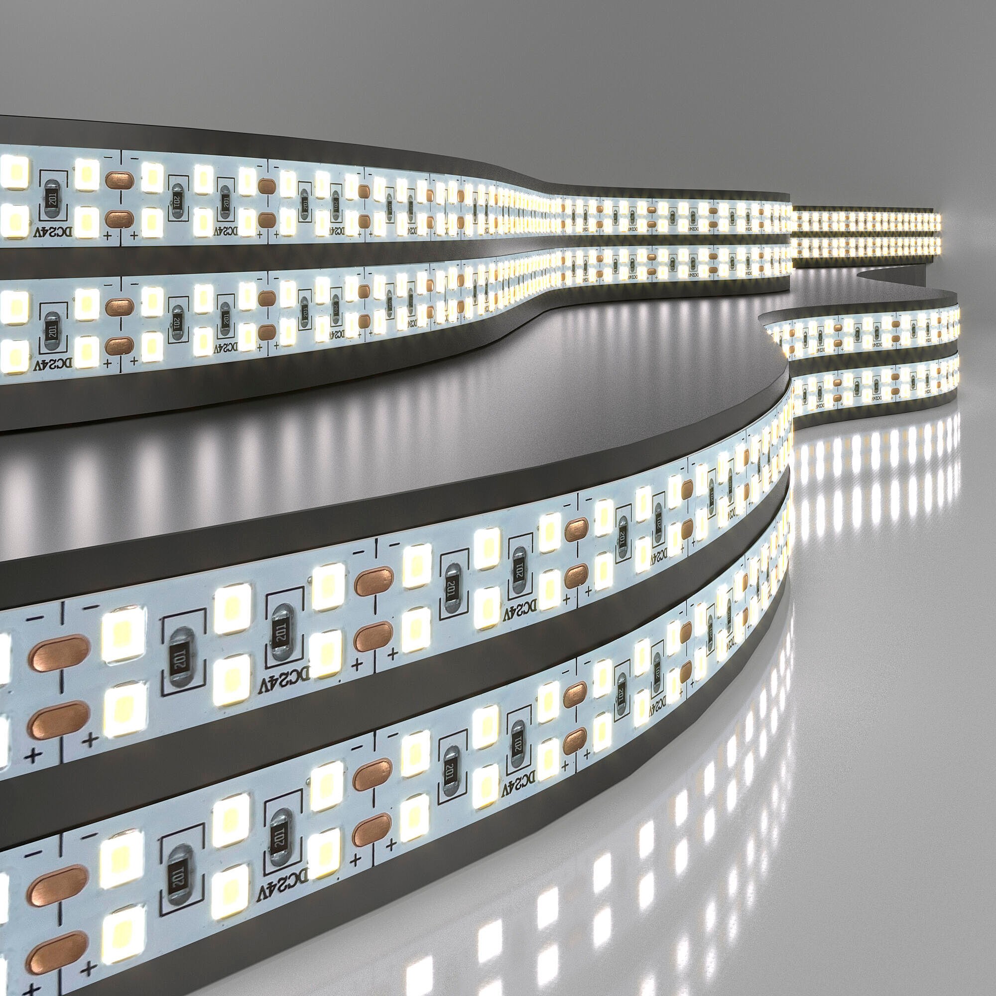 LED лента Elektrostandard 2835 24V 240Led 18W Лента светодиодная 240LED 18W IP20 двухрядная 6500К холодный белый (2835 24V 240Led 18W IP20) a061091