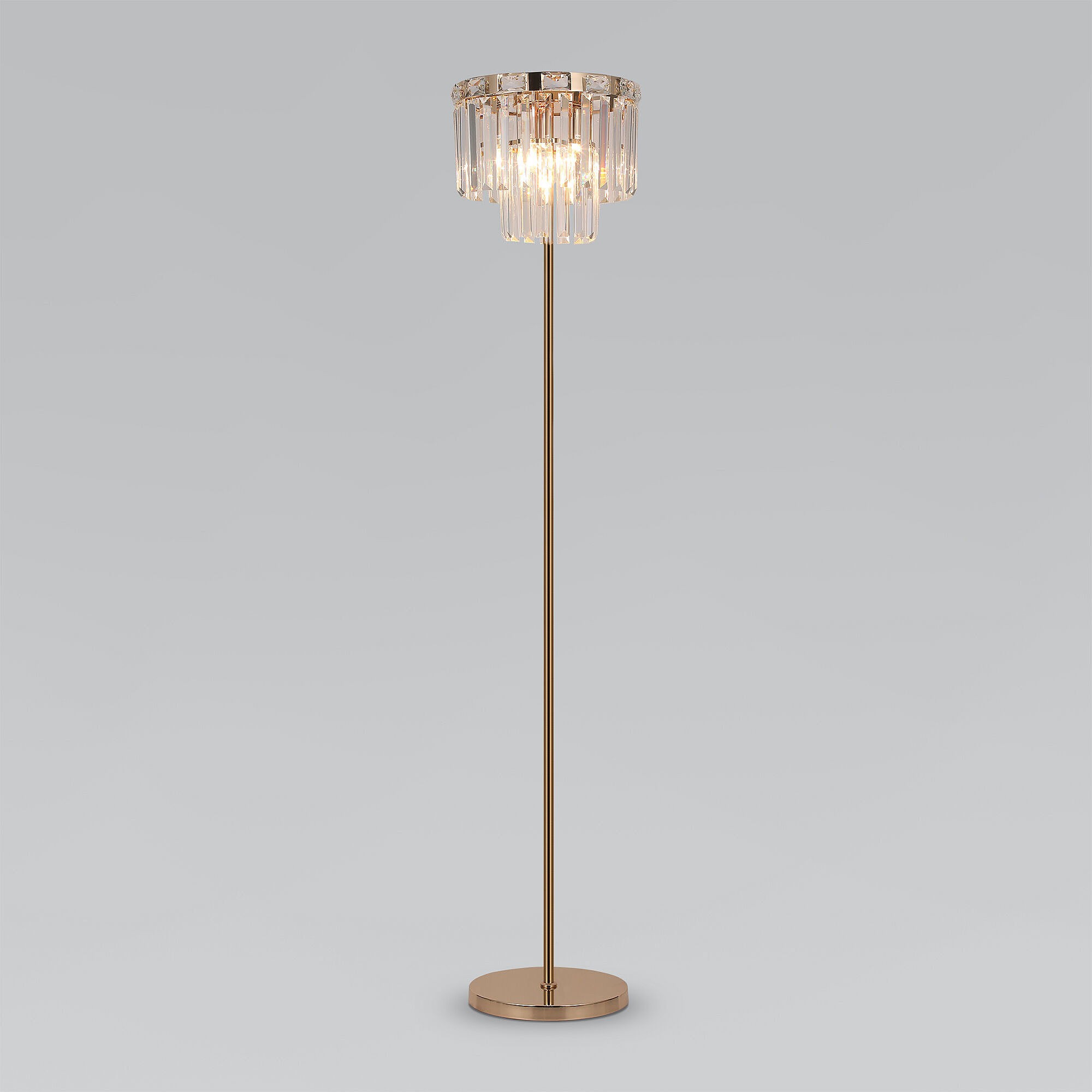 Торшер Eurosvet Elegante 01137/3 золото/прозрачный хрусталь Strotskis