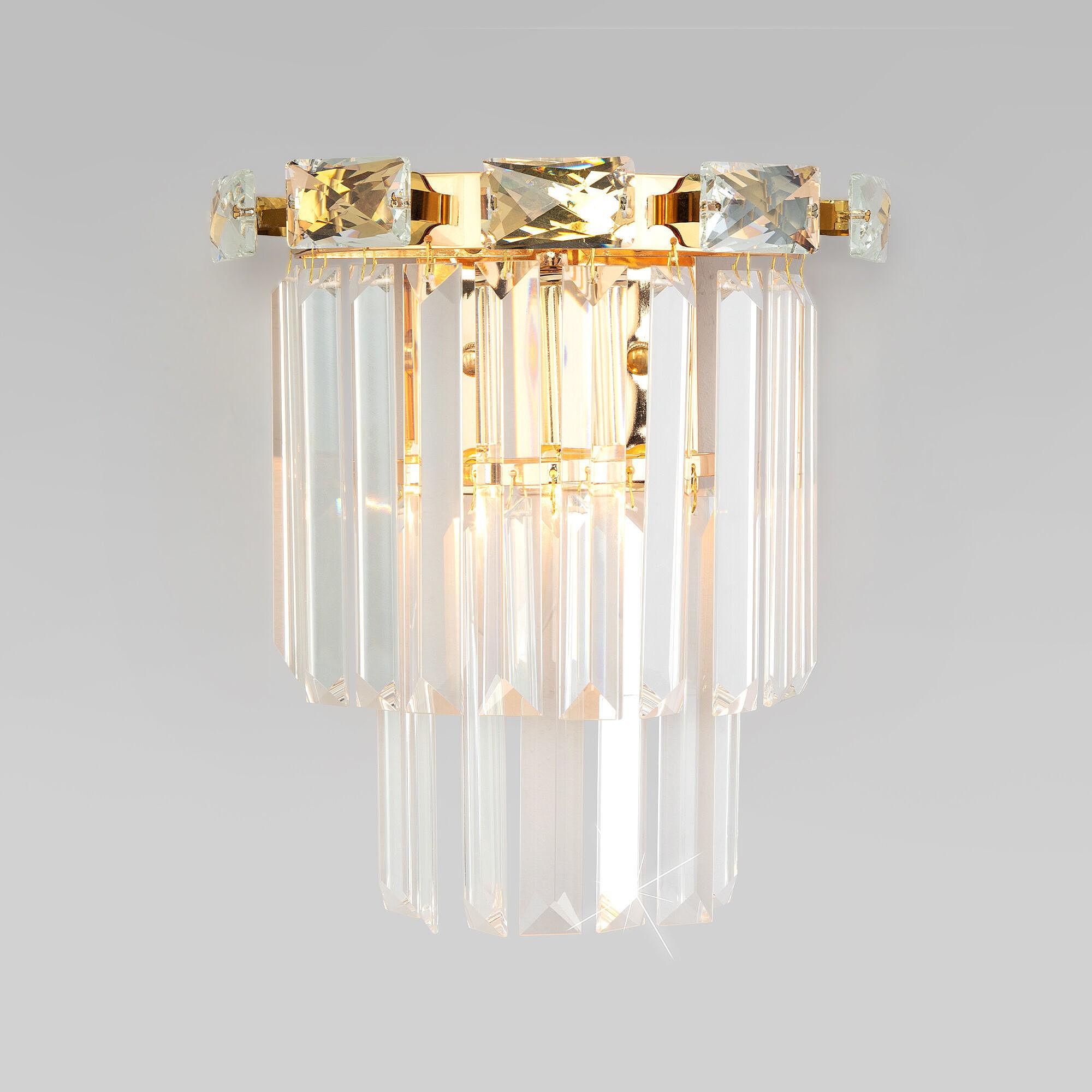 Настенное бра Eurosvet Elegante 10130/1 золото/прозрачный хрусталь Strotskis