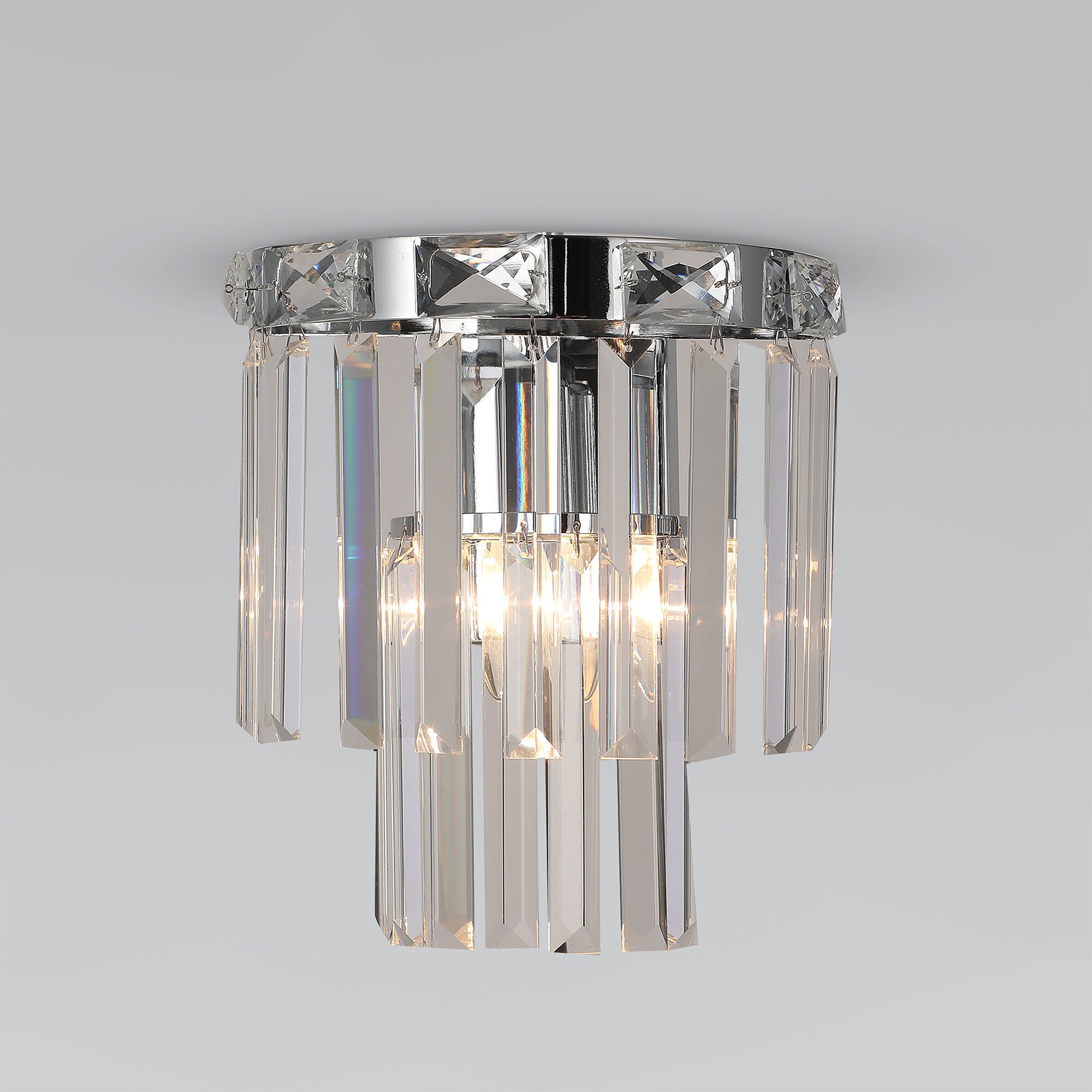 Настенное бра Eurosvet Elegante 10130/1 хром/прозрачный хрусталь Strotskis