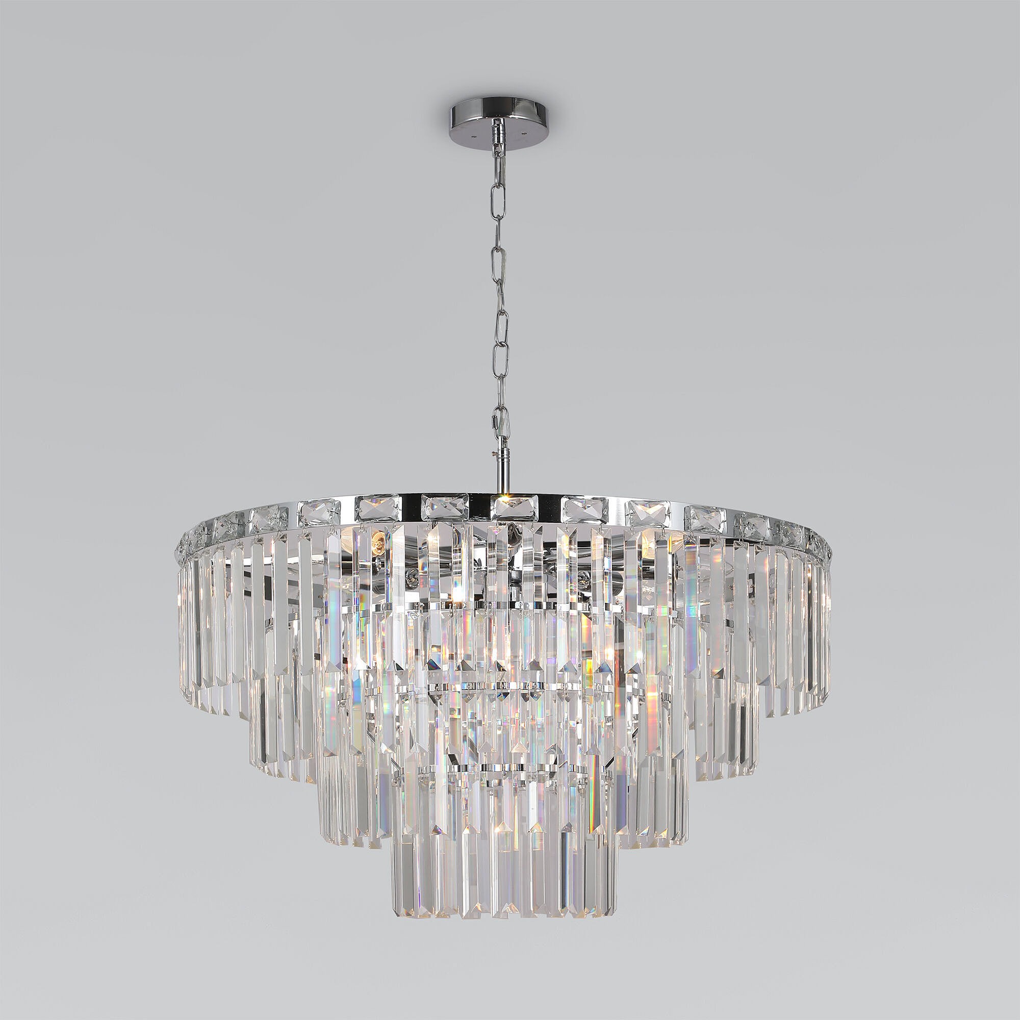 Подвесная люстра Eurosvet Elegante 10130/10 хром/прозрачный хрусталь Strotskis Smart