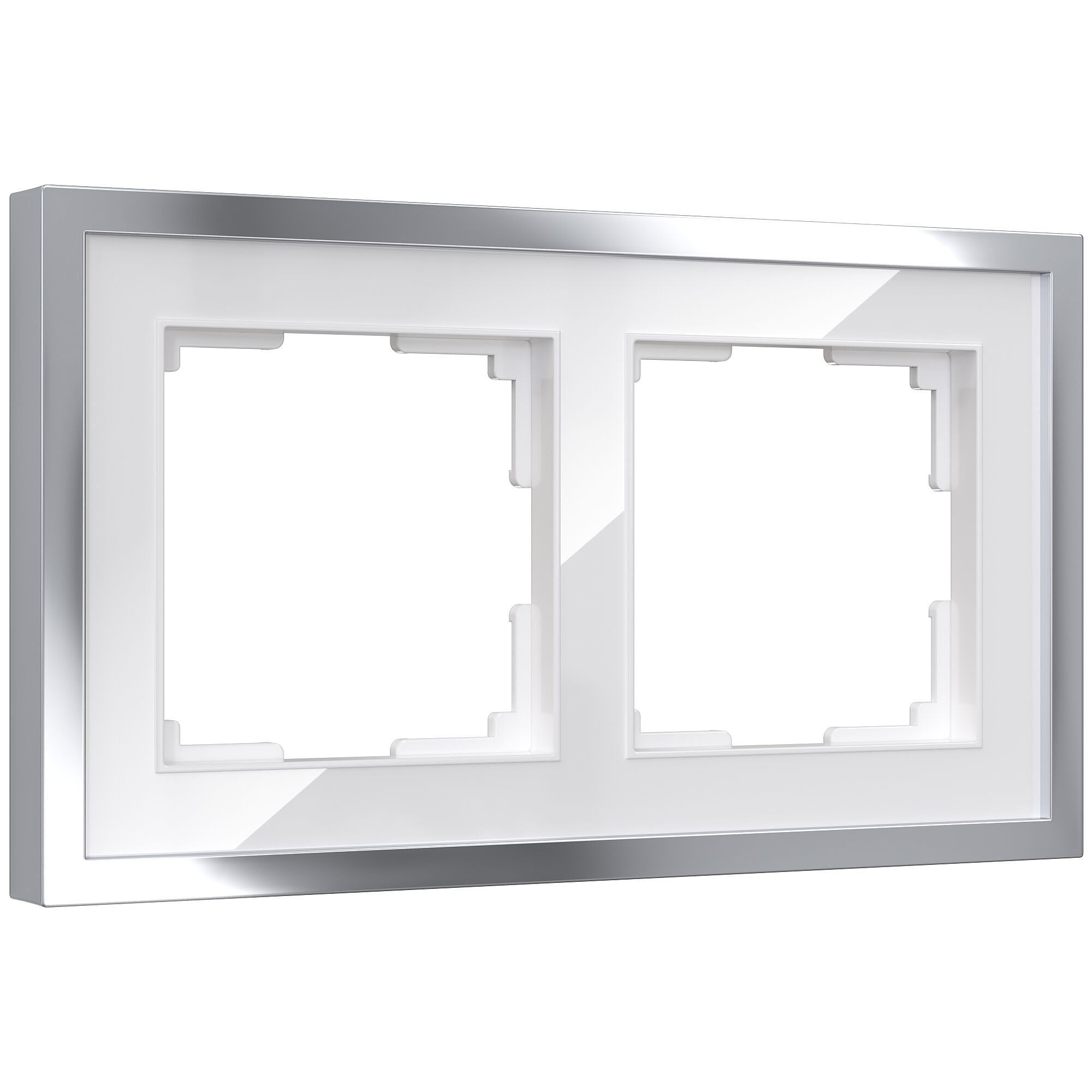 Рамка Werkel W0022850/ Рамка на 2 поста Baguette (белый/серебро)