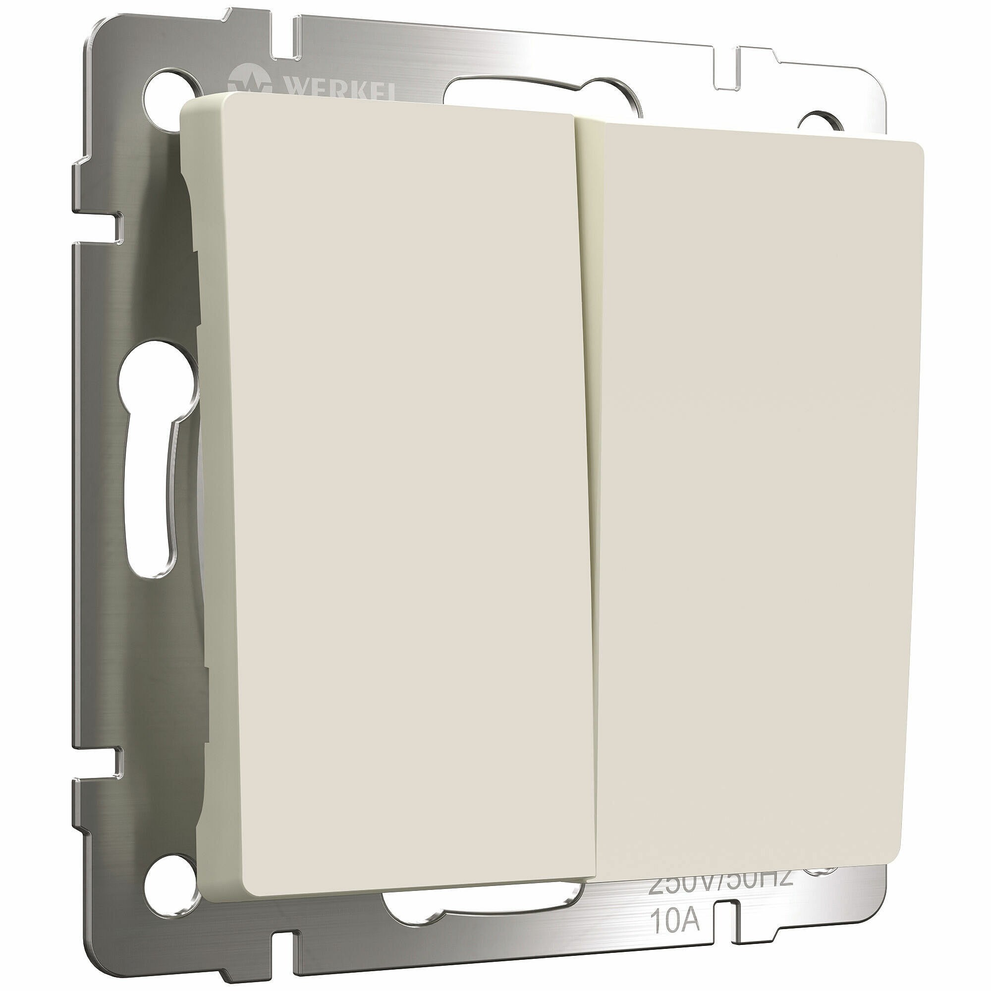 Выключатель Werkel W1122062/ Выключатель двухклавишный проходной (айвори матовый)