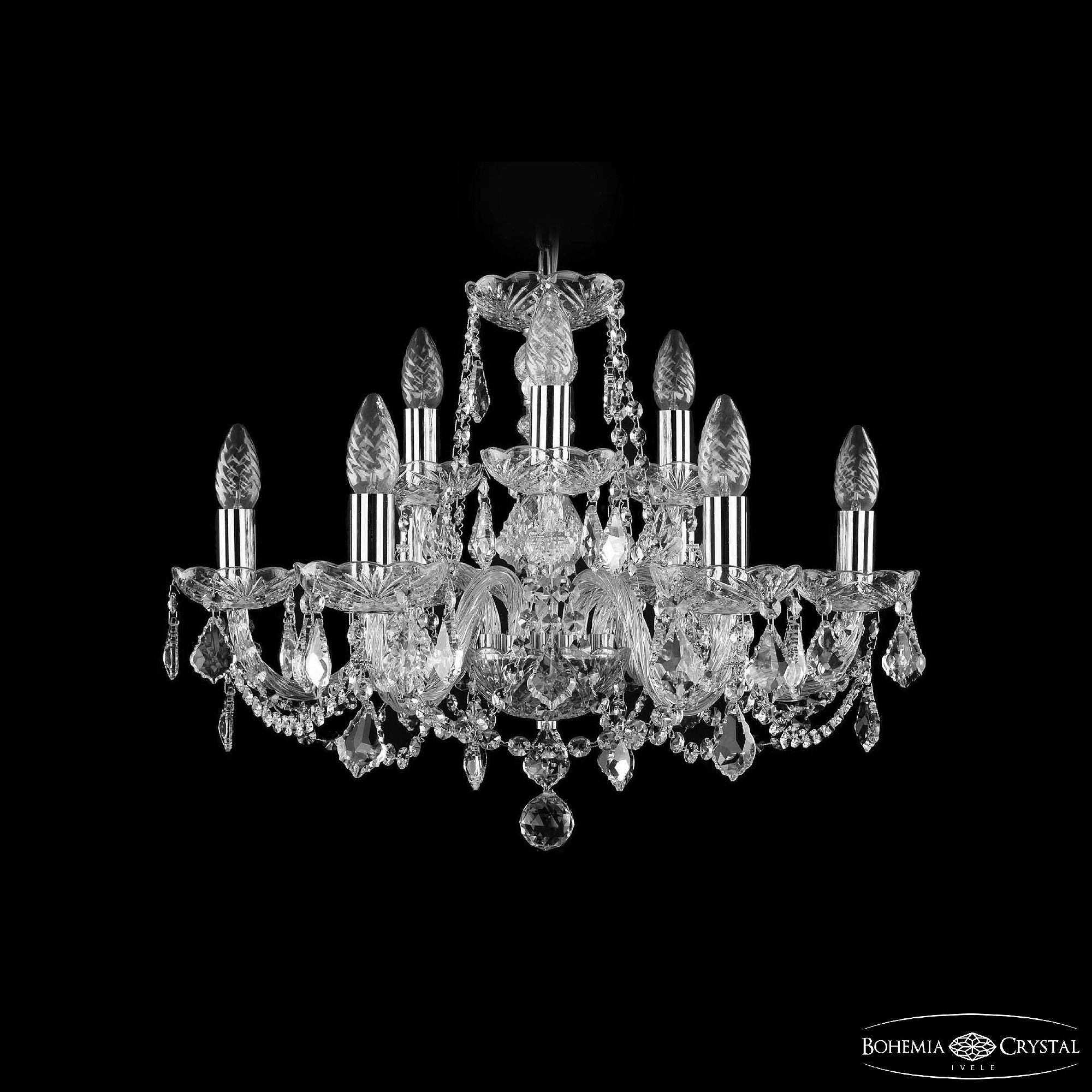 Подвесная люстра Bohemia 1402 1402/6+3/195 Ni Leafs