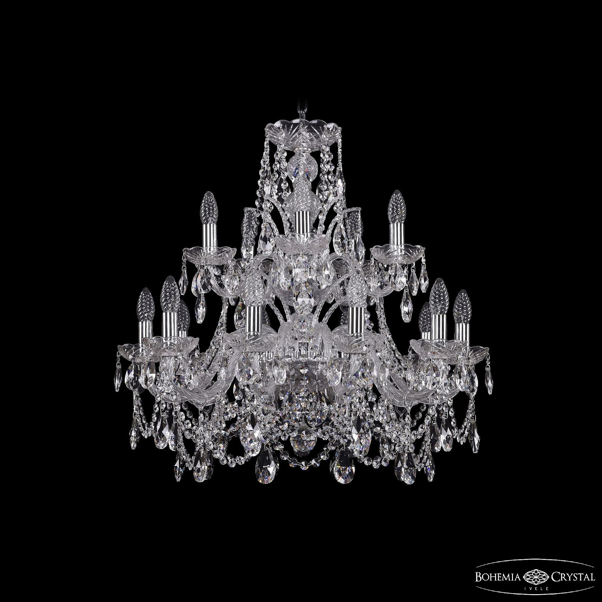 Подвесная люстра Bohemia 1411 1411/10+5/240/2d Ni