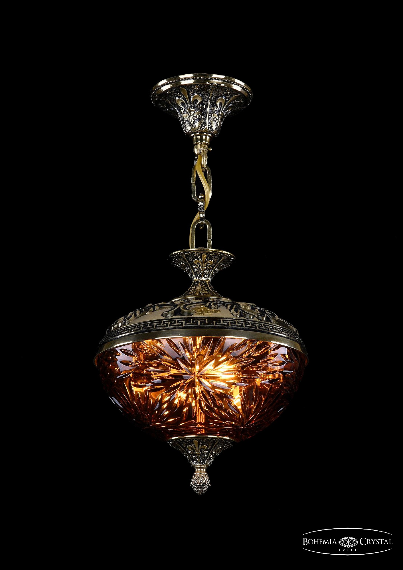 Светильник подвесной Bohemia 1773/25 GB Amber/1A