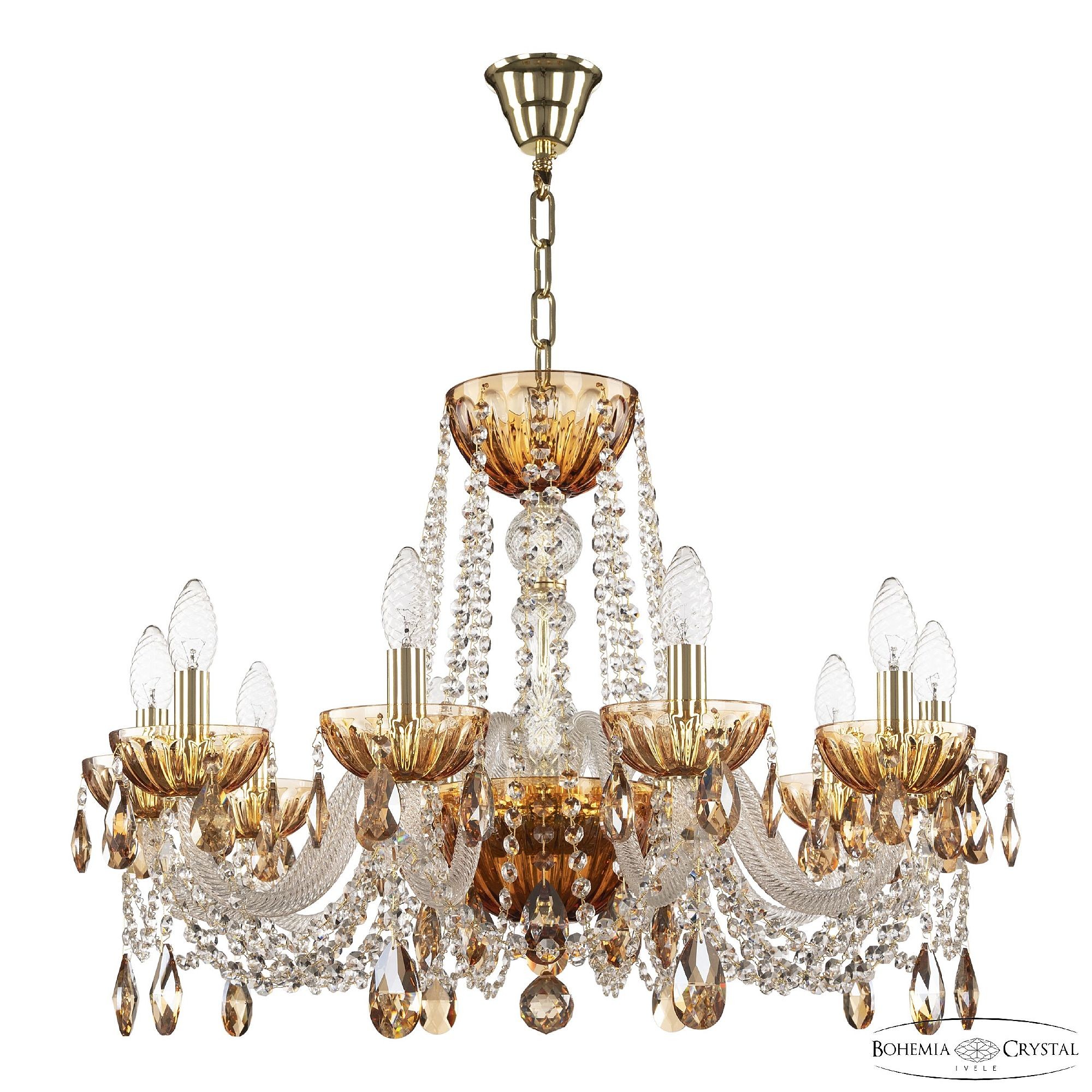 Подвесная люстра Bohemia 5402 5402/10/240 G Amber/M-1H K721