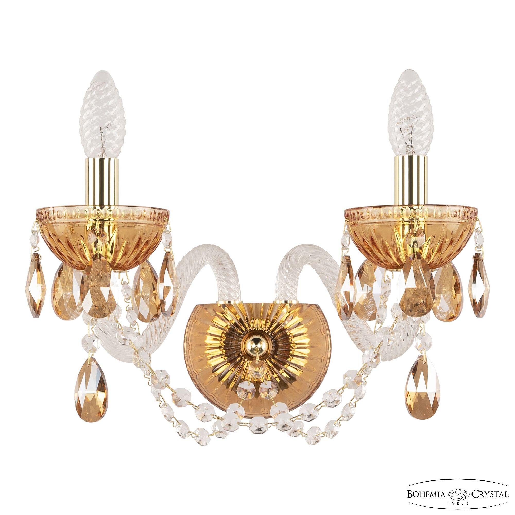 Настенное бра Bohemia 5402 5402B/2/165 G Amber/M-1G K721