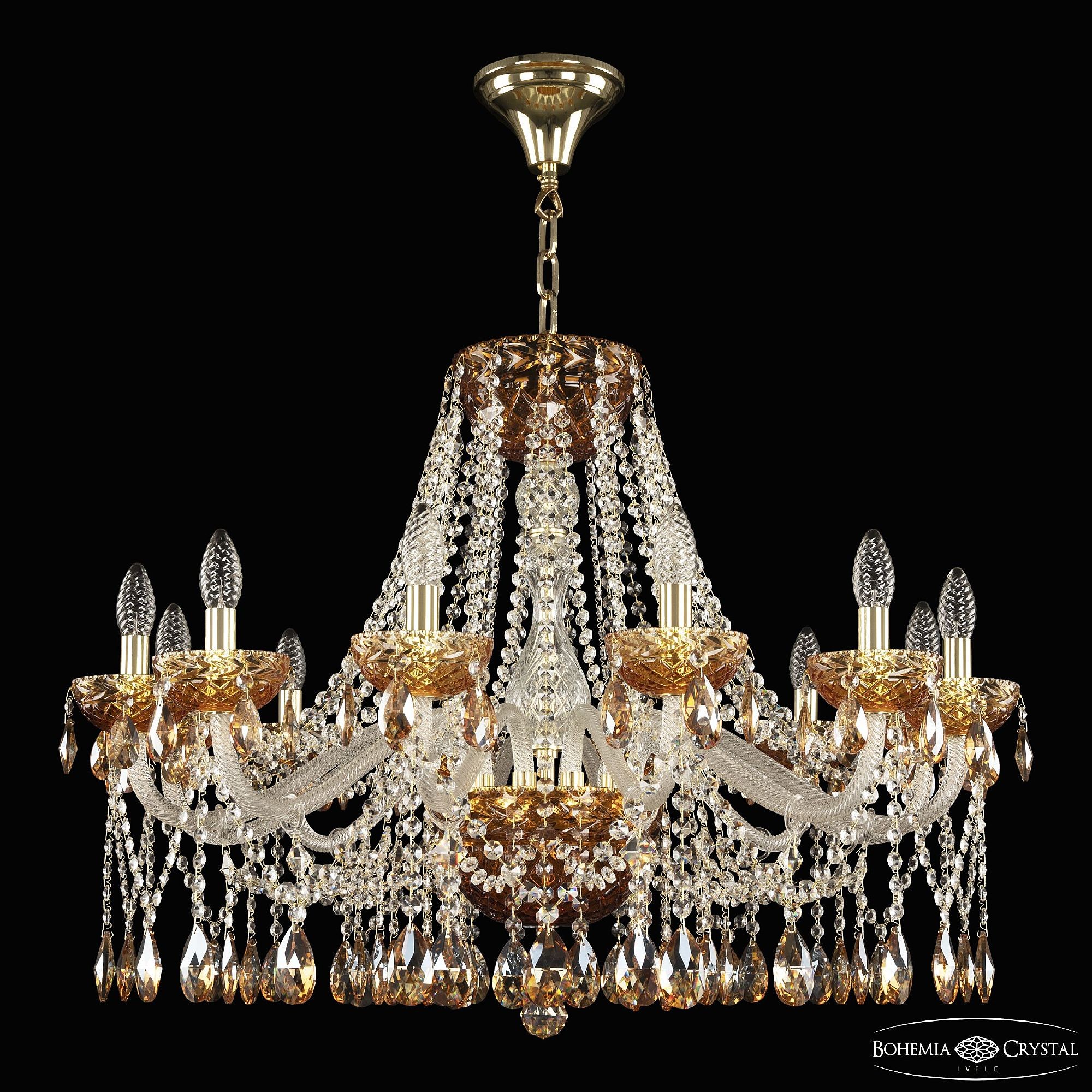 Подвесная люстра Bohemia 5413 5413/12/300 G Amber/M-1F K721