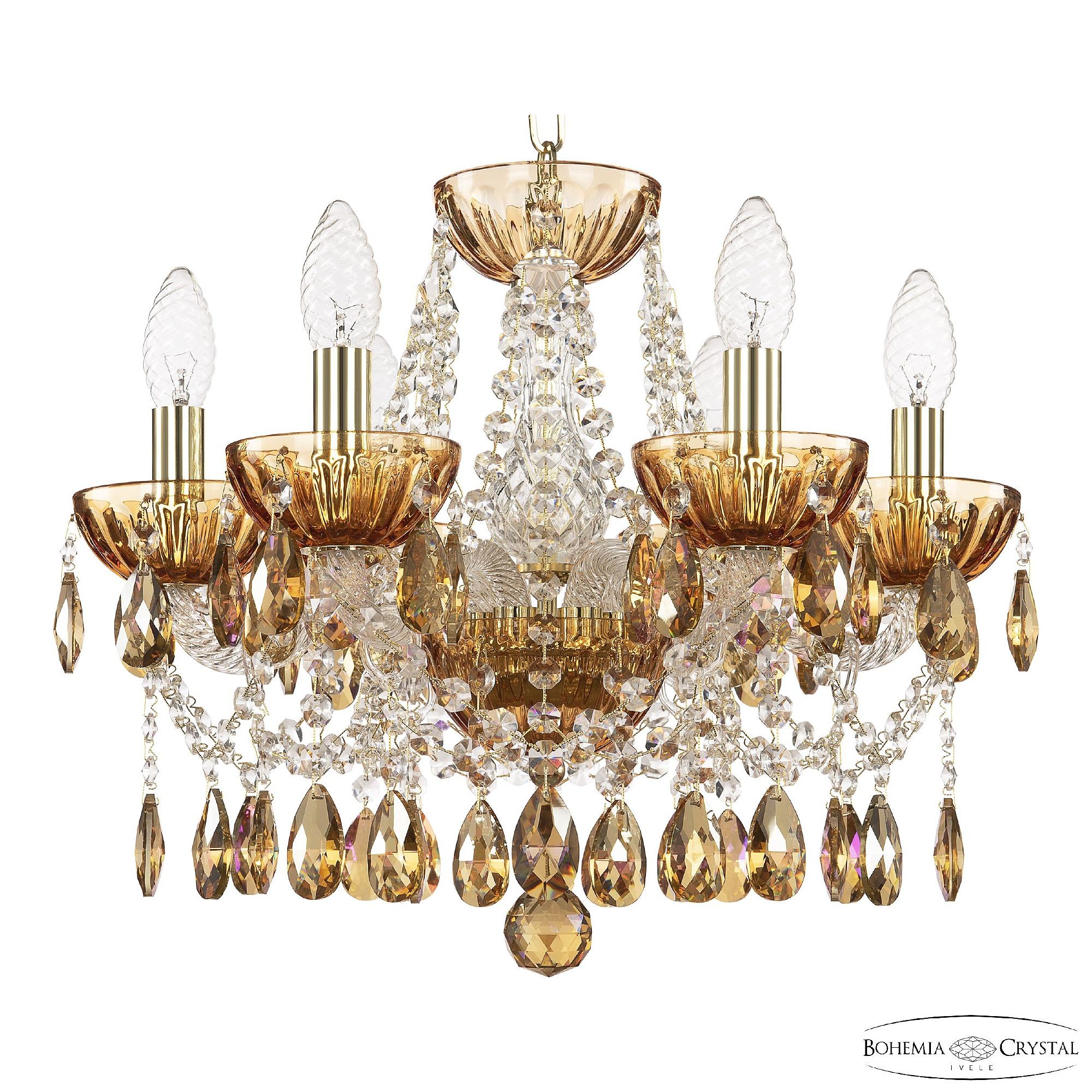 Подвесная люстра Bohemia 5413 5413/6/141 G Amber/M-1H K777