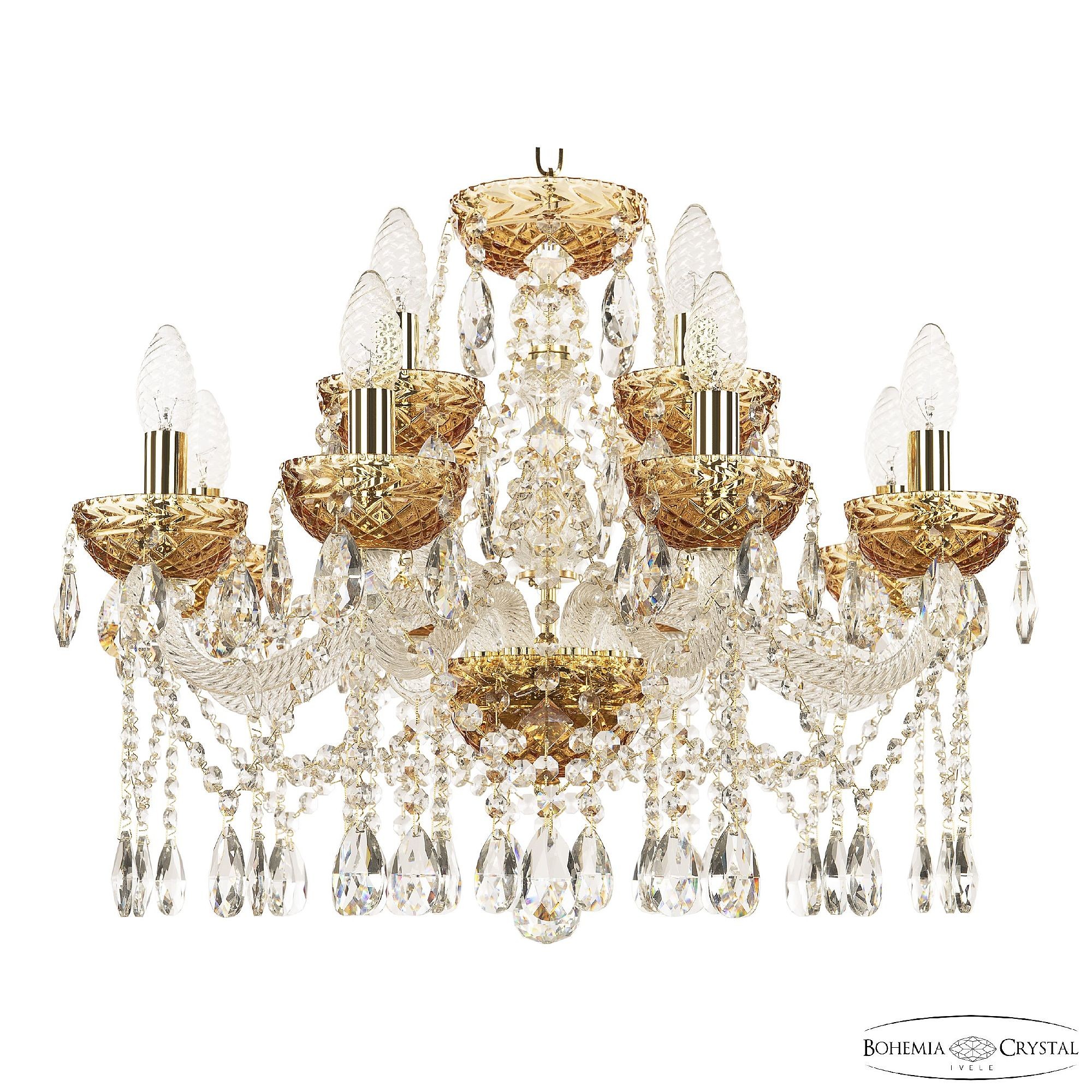 Подвесная люстра Bohemia 5413 5413/8+4/200 G Amber/M-1F