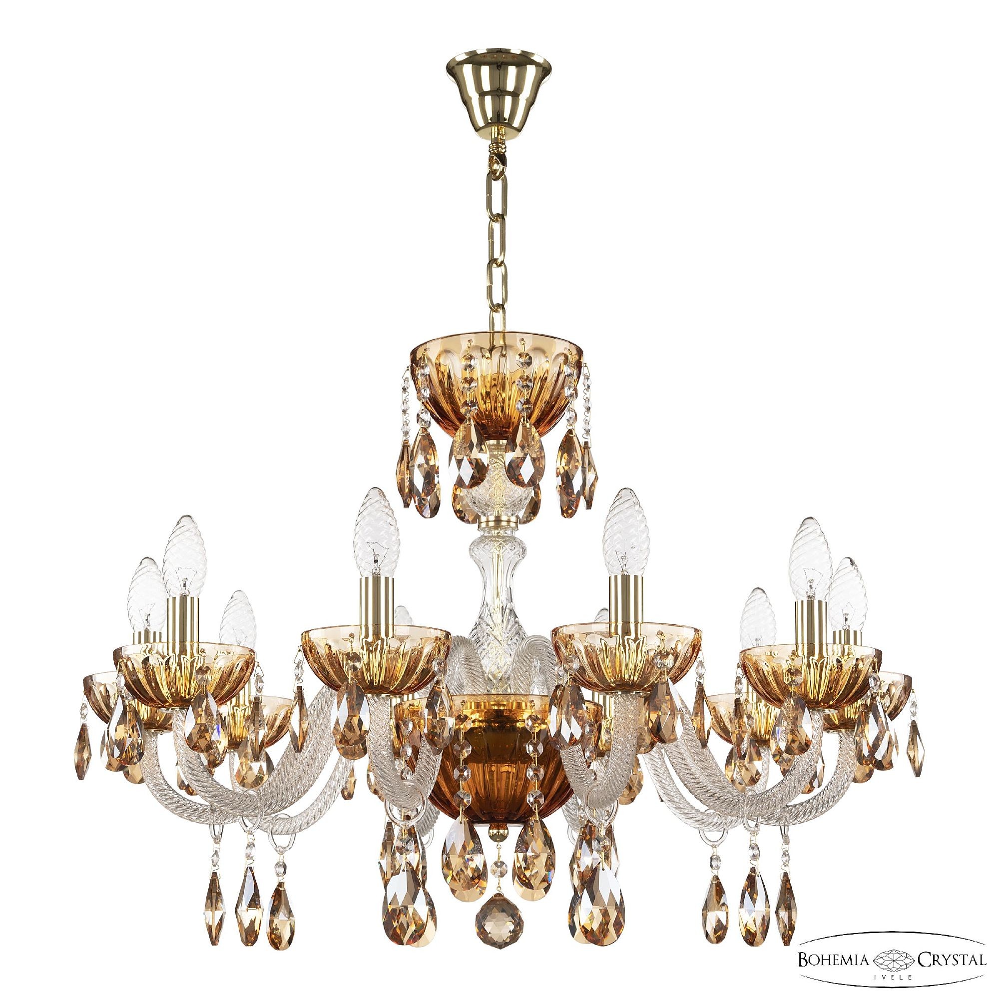 Подвесная люстра Bohemia 5417 5417/10/240 G Amber/M-1H K721