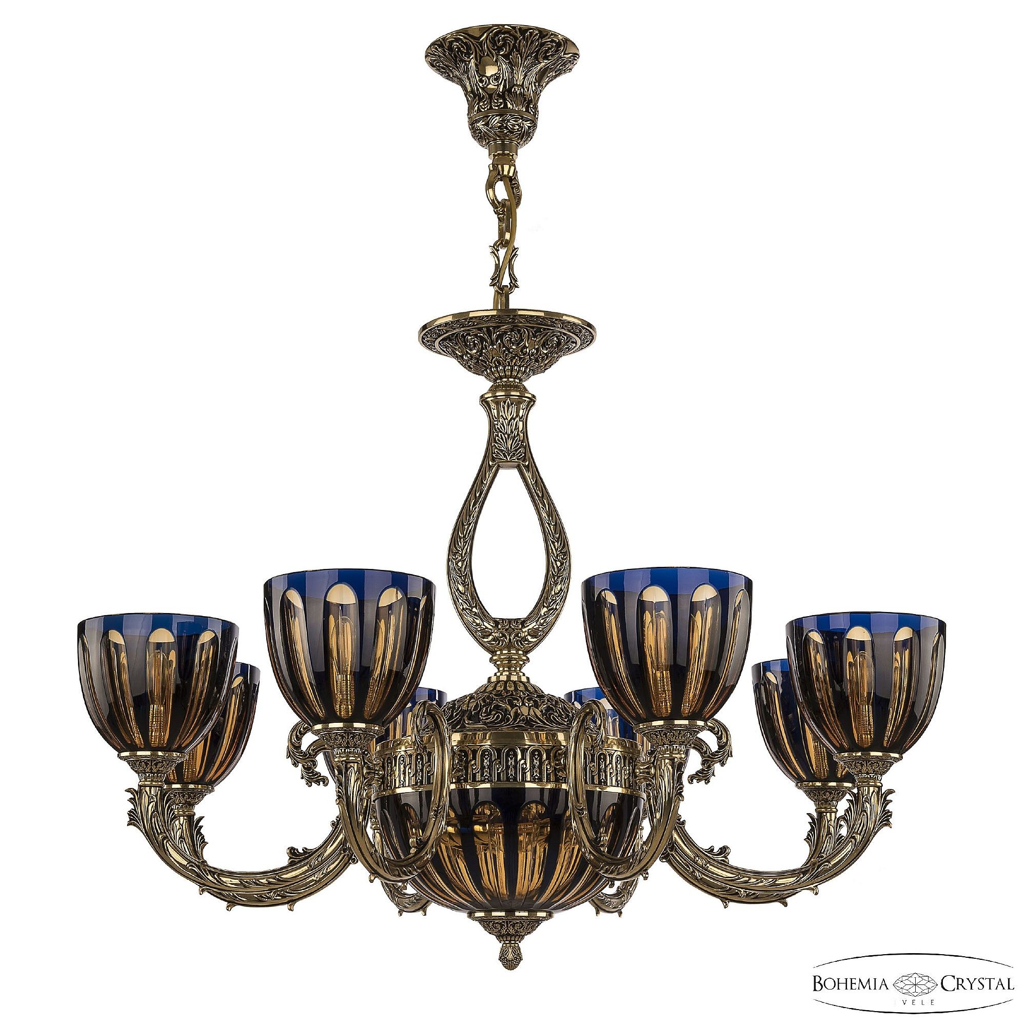 Подвесная люстра Bohemia Florence 71309P/8/210 GB P1 U Amber-Blue/H-1H