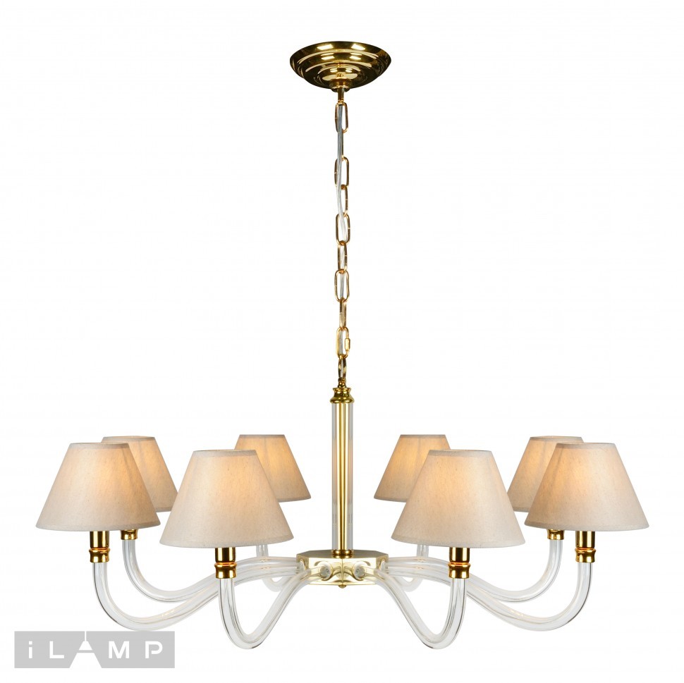 Люстра подвесная Amber iLamp YT2043-8 GD+Cear